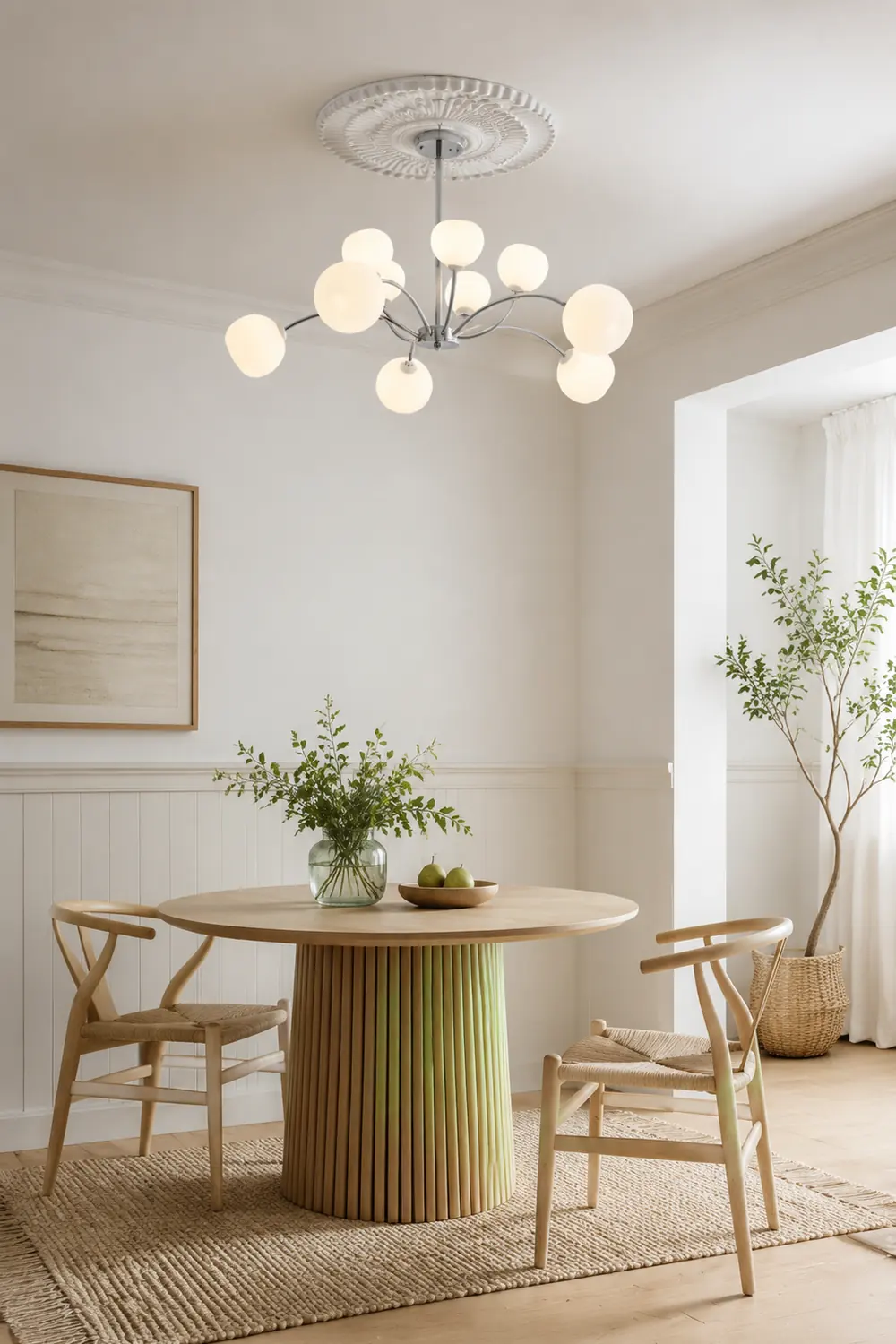 White Glass Globe Sputnik Shape Chandelier - Lumpaz
