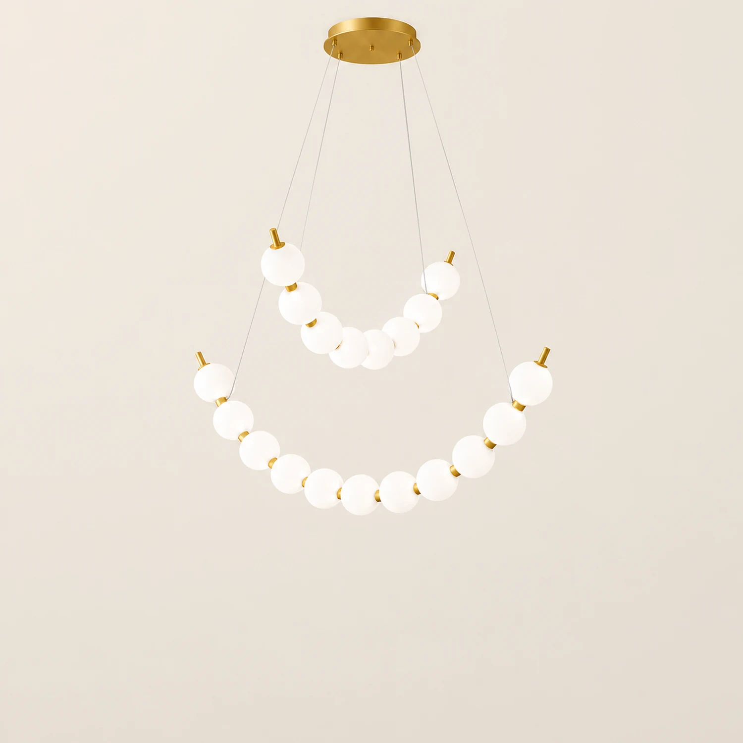 Unique Pearl Design White Ball LED Necklace Chandelier - Lumpaz