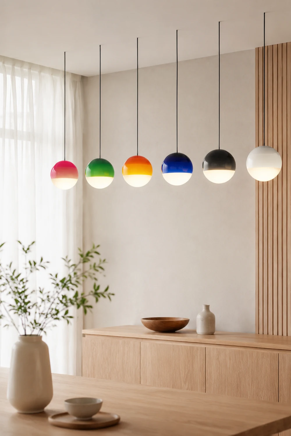 Valentina Bunte Glasblase Pendelleuchte, 6 Farben - Lumpaz