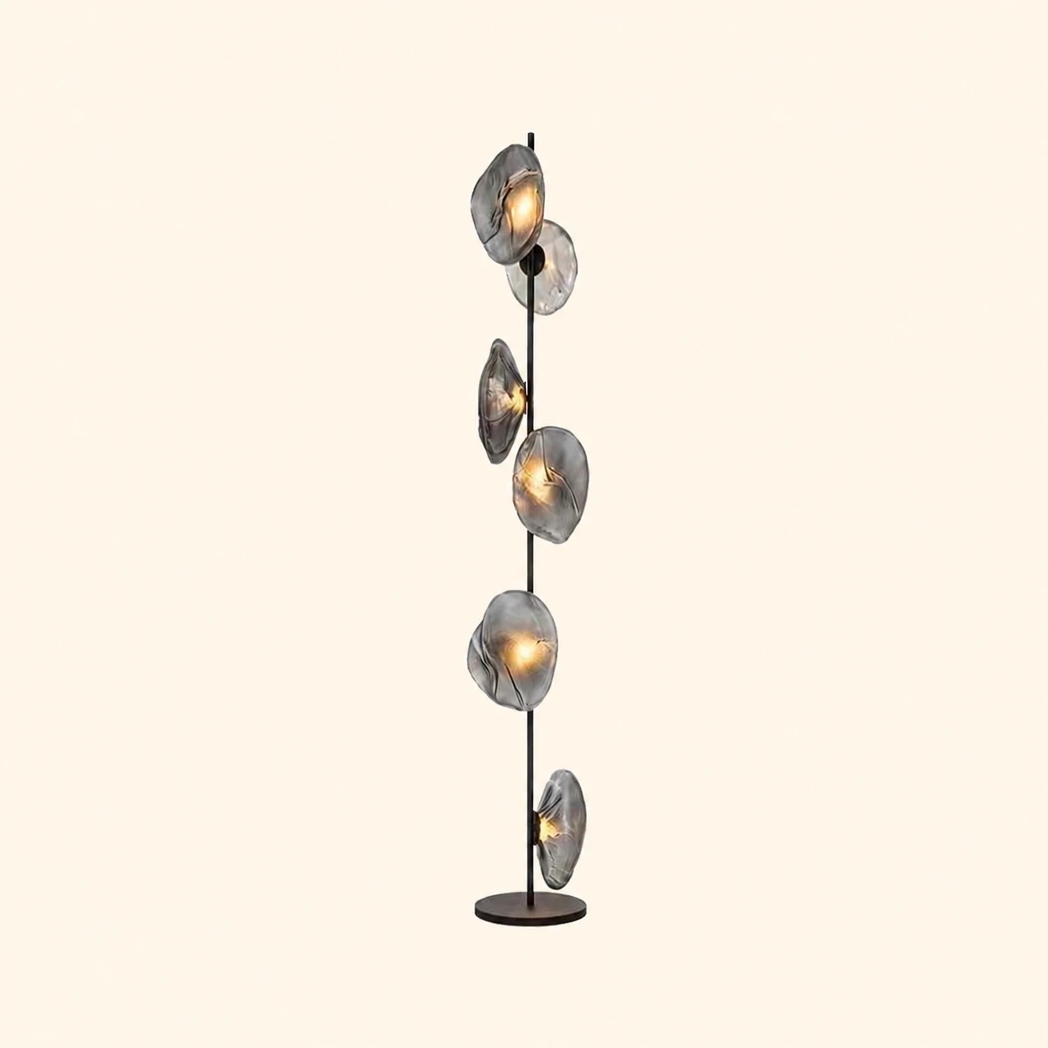 Byers Stehleuchte, 3/6 -flammig, Metall und Glas - Lumpaz