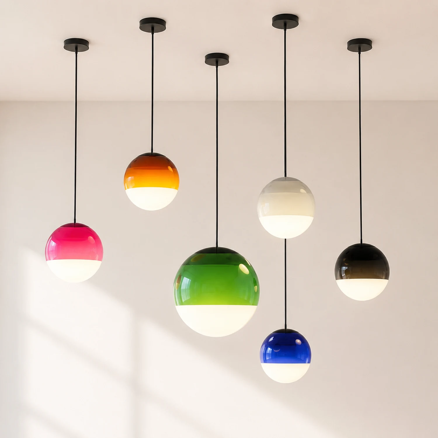 Valentina Bunte Glasblase Pendelleuchte, 6 Farben - Lumpaz