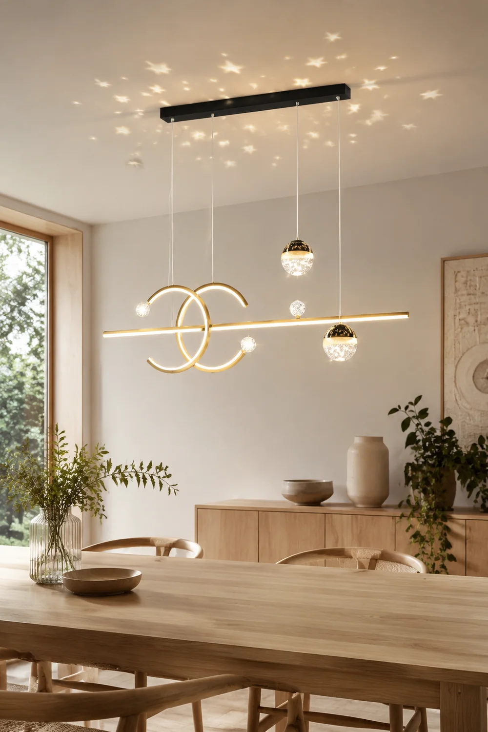 Madina Lineare LED Stern Pendelleuchte für Esszimmer - Lumpaz