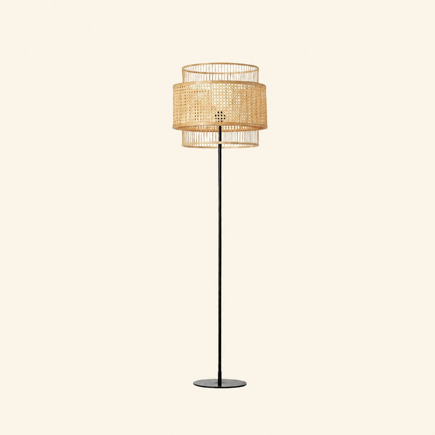 Ritta Stehleuchte, Rattan & Weidengeflecht, dreilagig - Lumpaz
