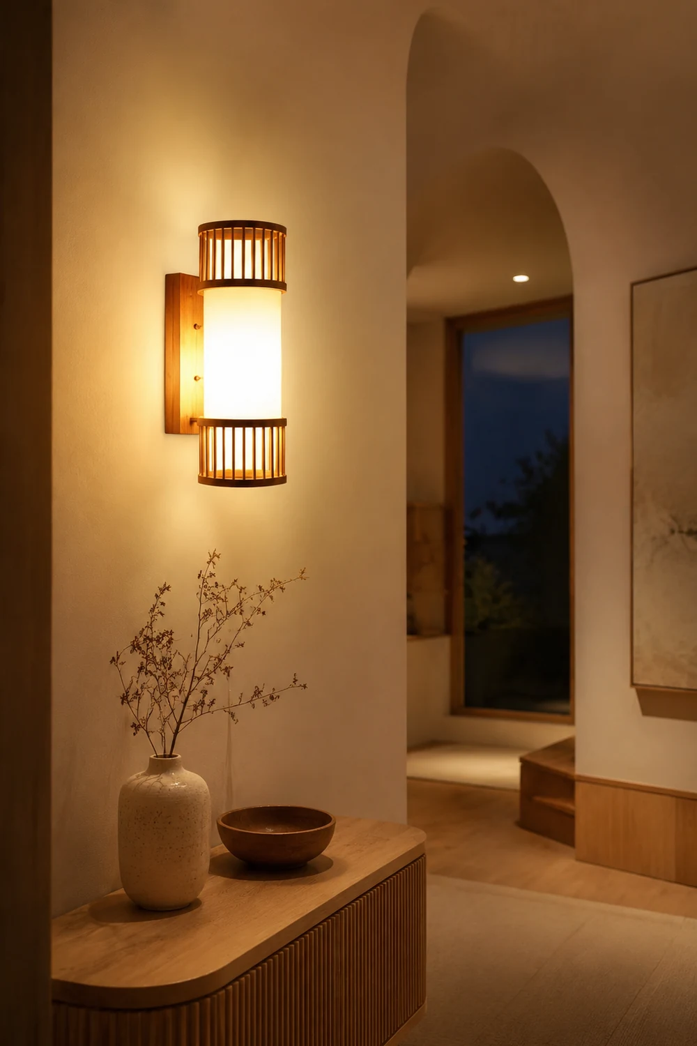 Muto Bamboo Weben Wandleuchte, 4 Stile - Lumpaz