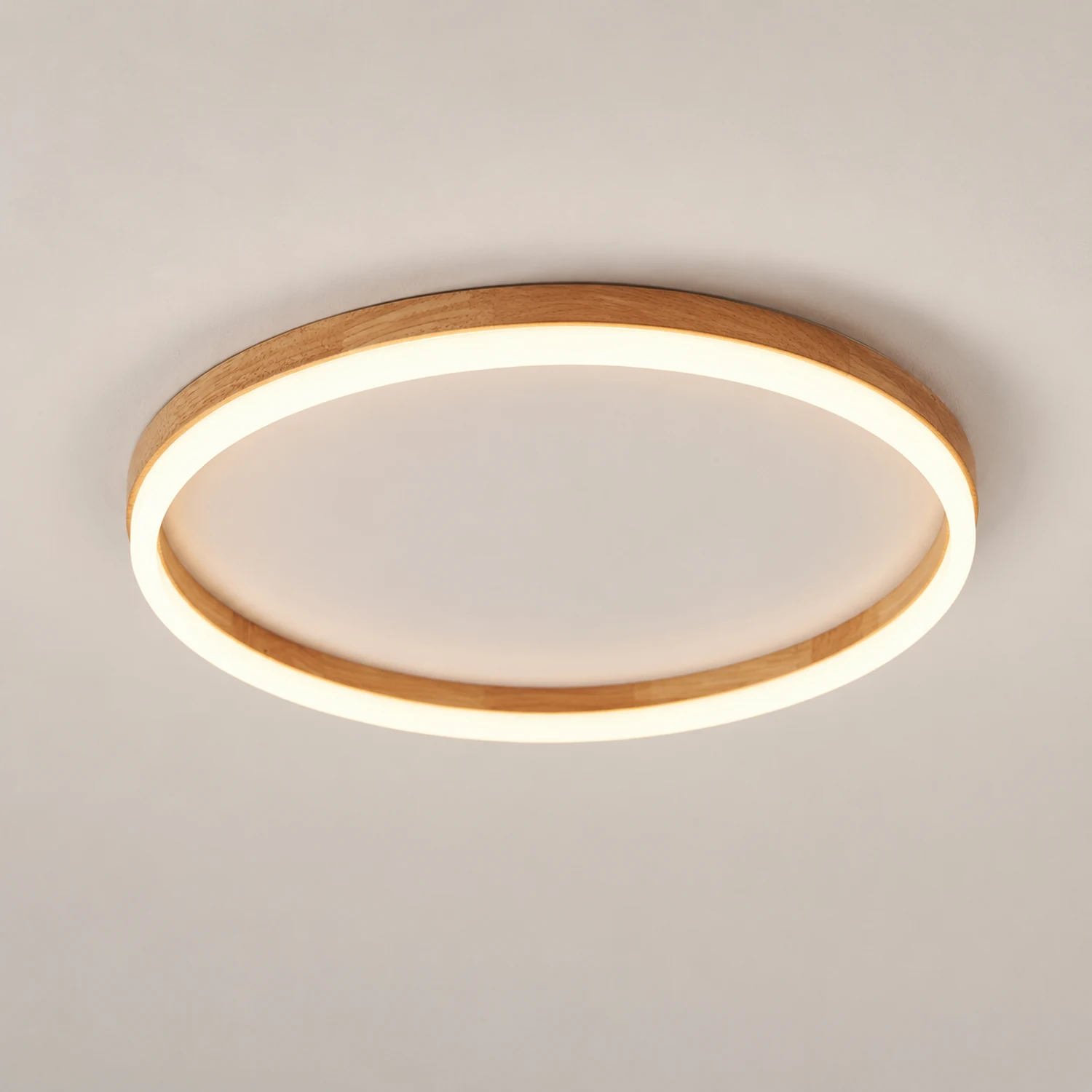 Ozawa Deckenleuchte Äußerer Halo dimmbar, Hölzern & Acryl ∅40/50cm - Lumpaz