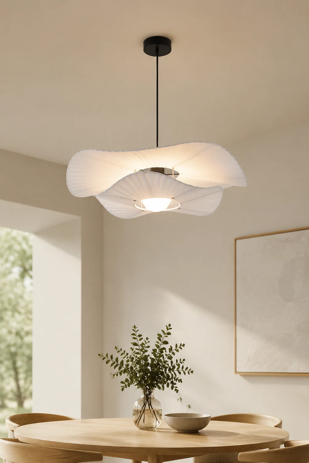 Renée Pendelleuchte 3 Farbe Temperatur umschaltbar, Tücher, ∅60cm - Lumpaz