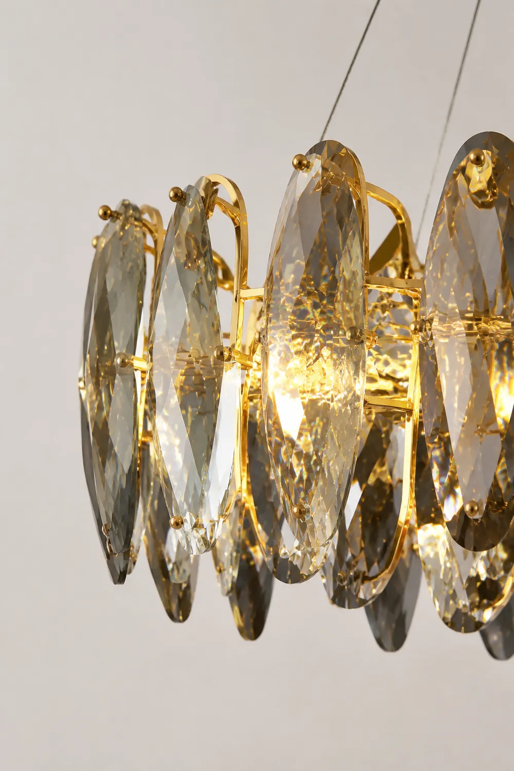 Marilyn Pendelleuchte Farbe Temperatur Schaltbar, Kupfer & Kristall, ∅90/120cm - Lumpaz