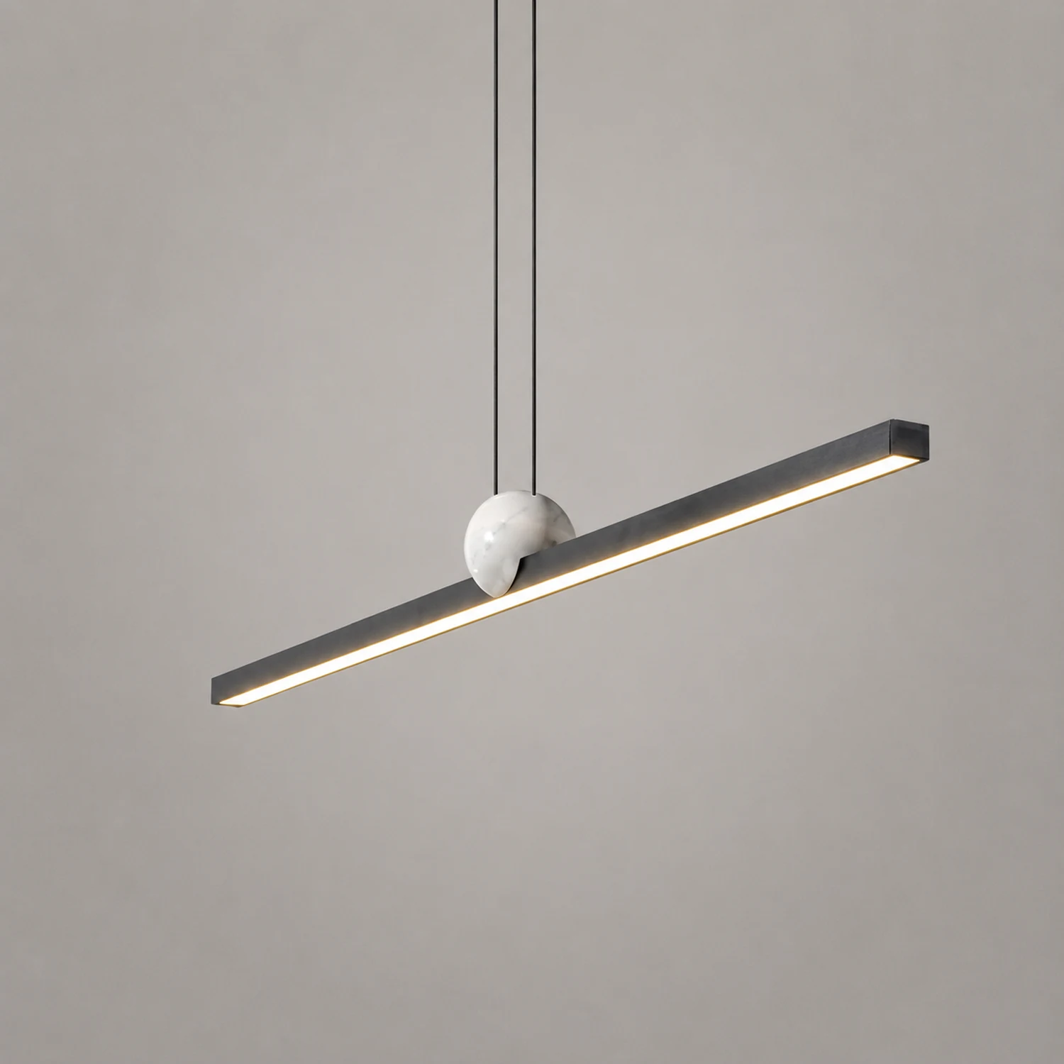 Edge Pendelleuchte 2 Farben, Metall & Marmor, 90/120/150cm - Lumpaz
