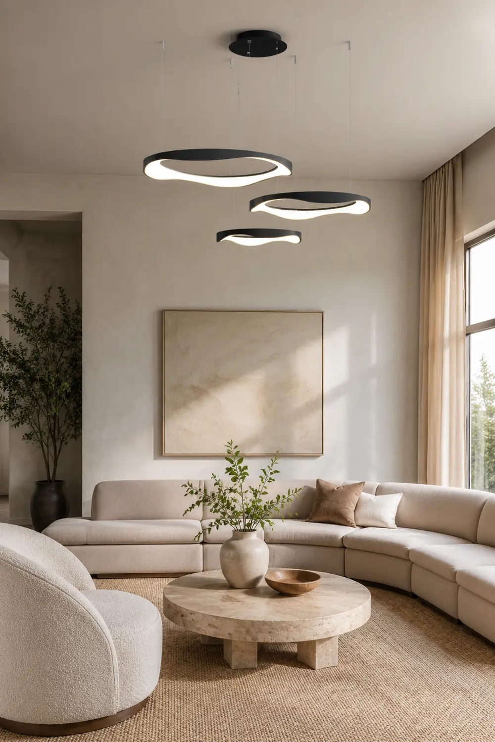 Arisha Pendelleuchte Farbtemperatur umschaltbar, 1/2/3 Ring - Lumpaz