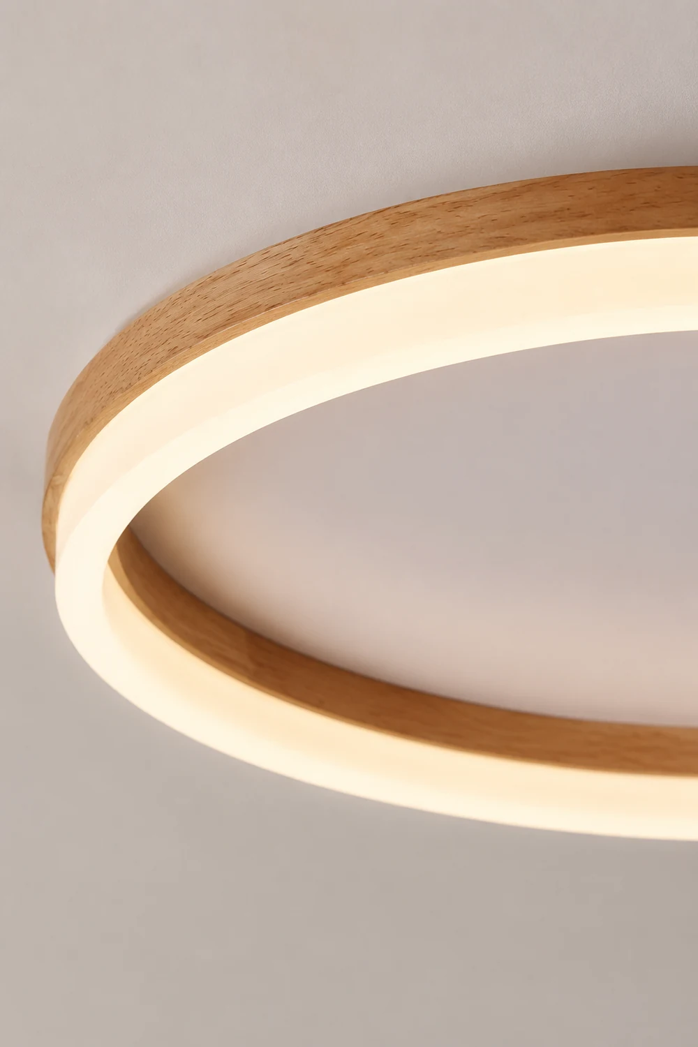 Ozawa Deckenleuchte Äußerer Halo dimmbar, Hölzern & Acryl ∅40/50cm - Lumpaz