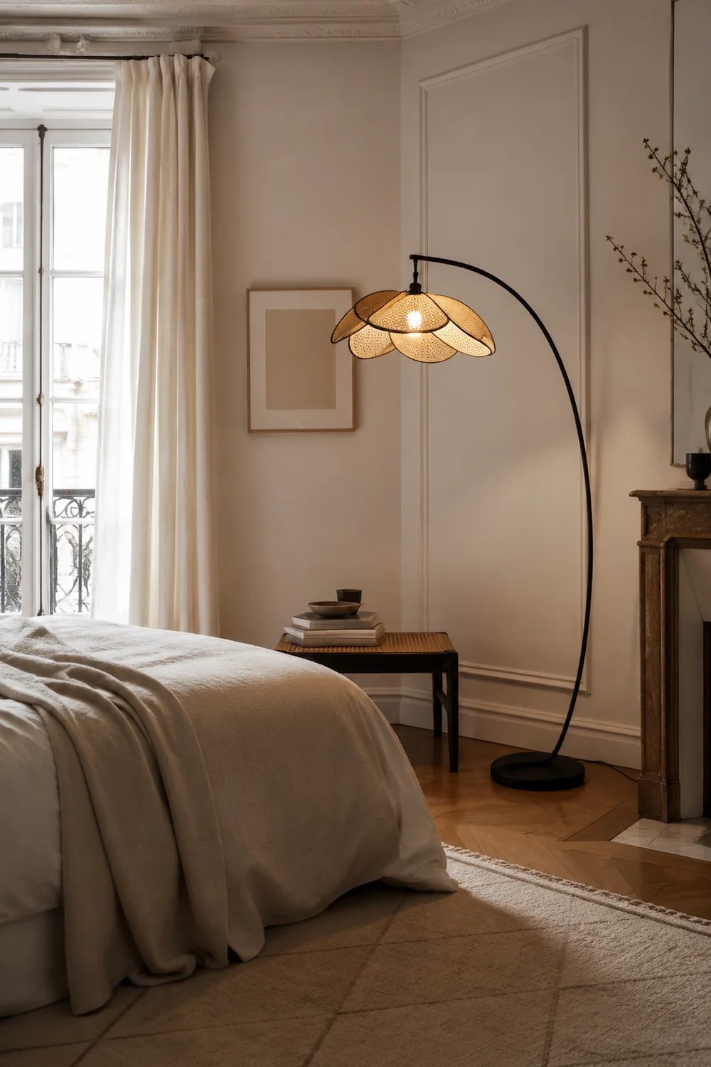 Ritta Stehlampe, Rattan & Weidengeflecht - Lumpaz