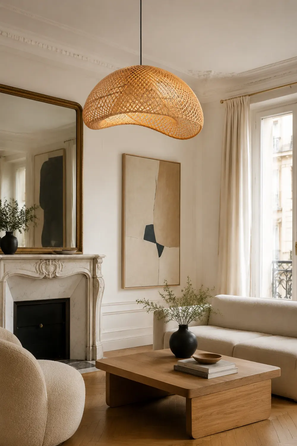 Muto Pendelleuchte, Rattan, ∅50/60/80cm - Lumpaz