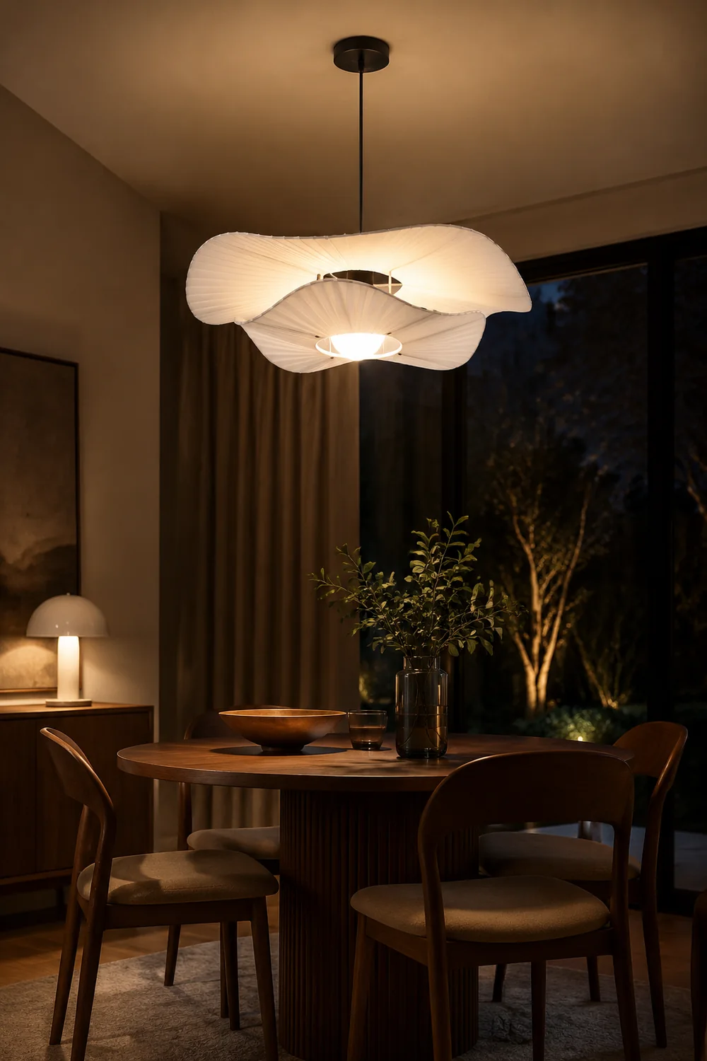 Renée Pendelleuchte 3 Farbe Temperatur umschaltbar, Tücher, ∅60cm - Lumpaz