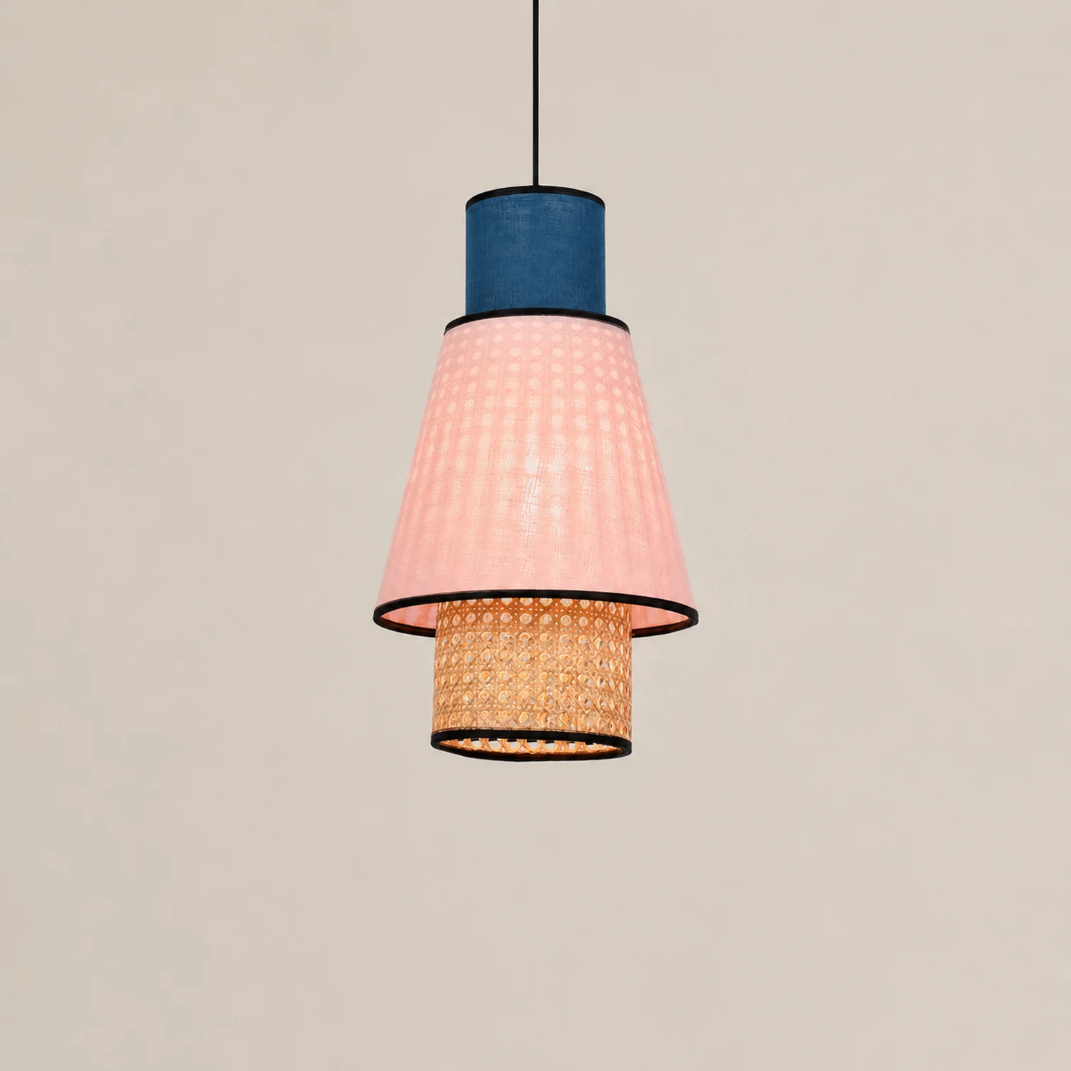 Ritta Pendelleuchte, Rosa & Königsblau, ∅25/30CM - Lumpaz