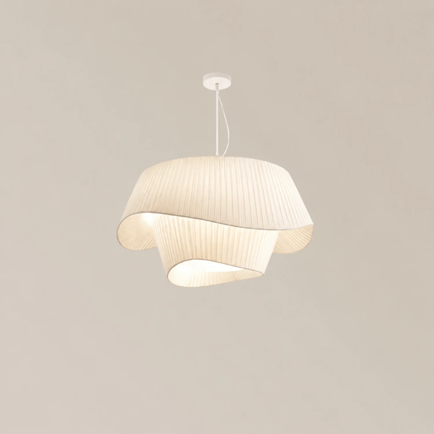 Renée Pendelleuchte 3 Farbtemperatur änderbar, Stoff, ∅50/60cm - Lumpaz