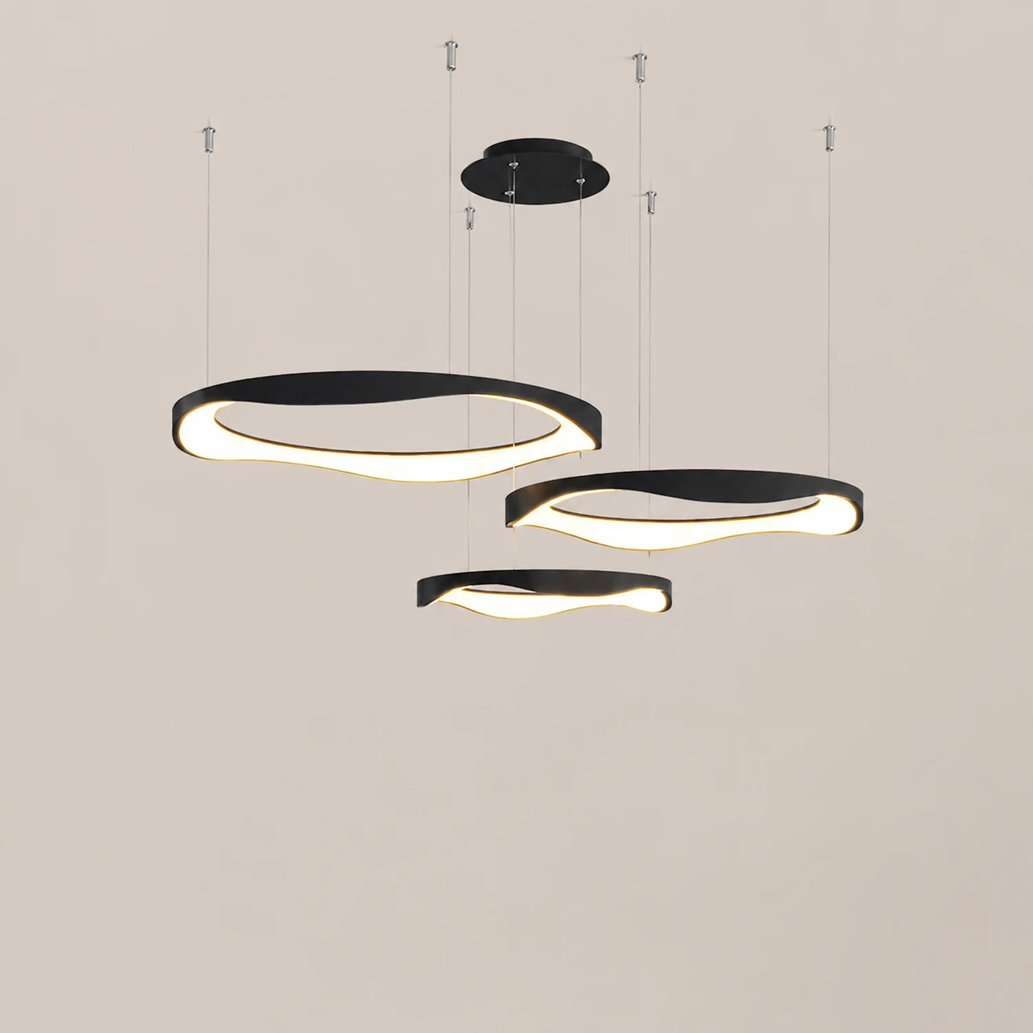 Arisha Pendelleuchte Farbtemperatur umschaltbar, 1/2/3 Ring - Lumpaz