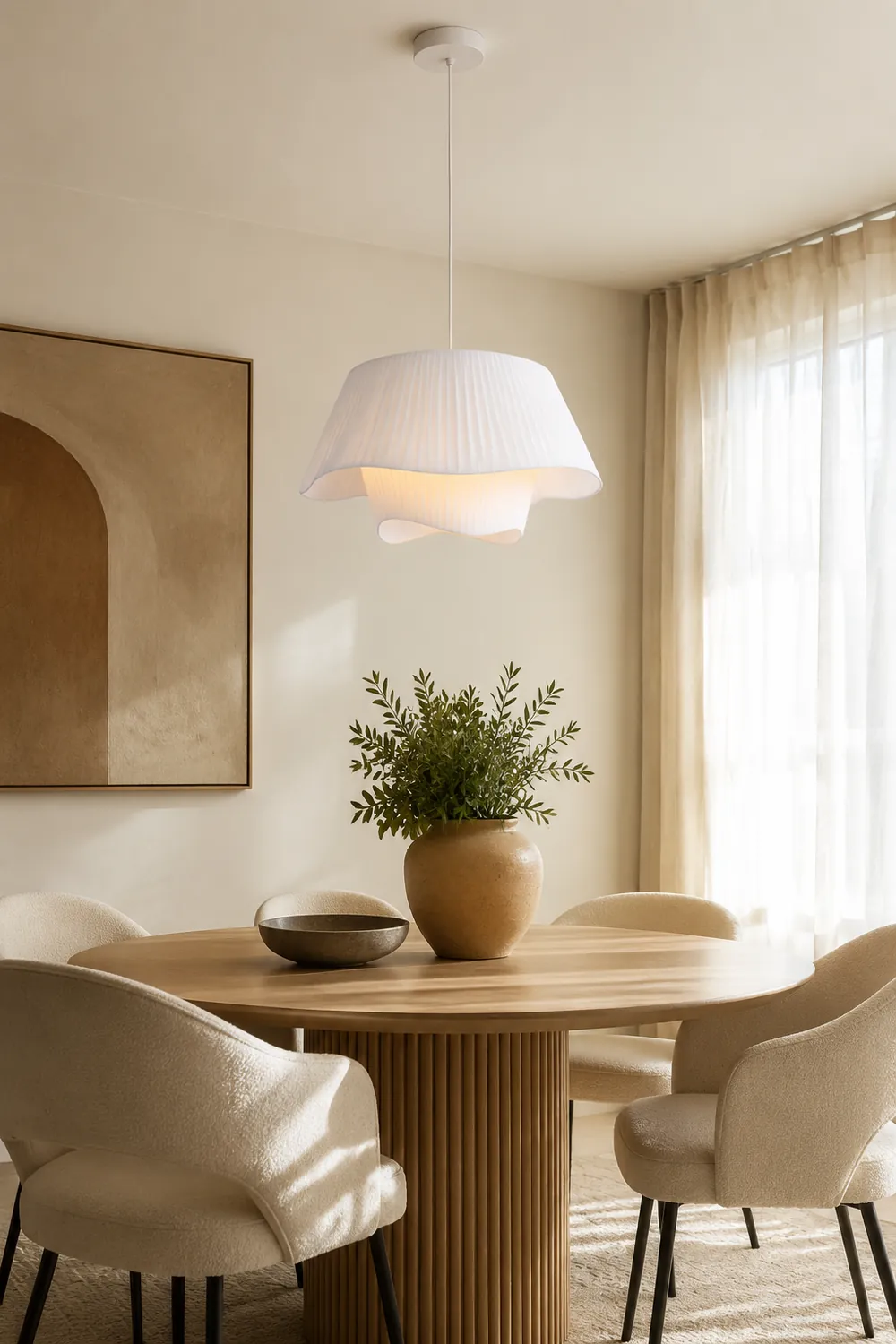 Renée Pendelleuchte 3 Farbtemperatur änderbar, Stoff, ∅50/60cm - Lumpaz