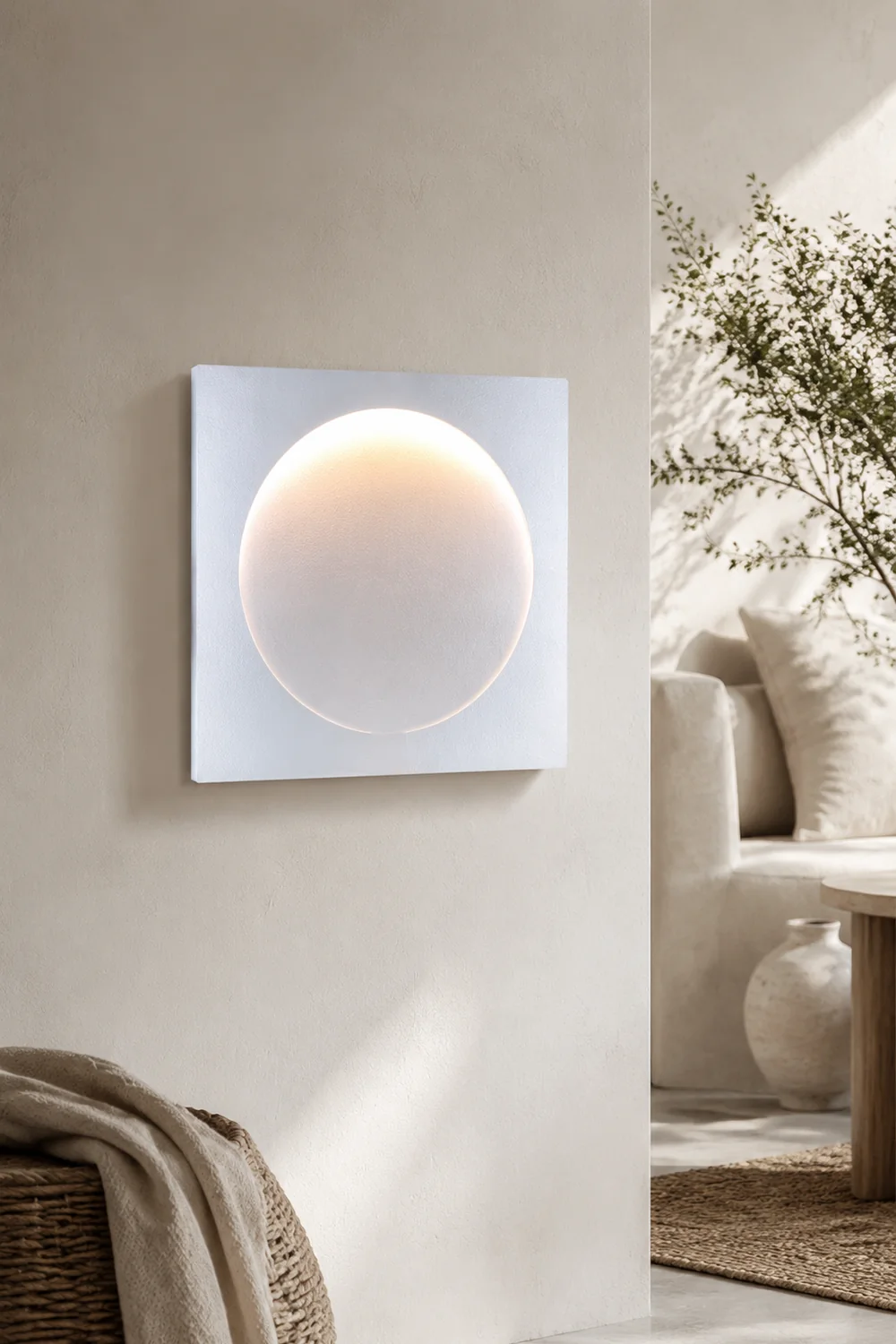 Elif Mond Wandlampe Fernbedienung Dimmbar, 30/40/50cm - Lumpaz