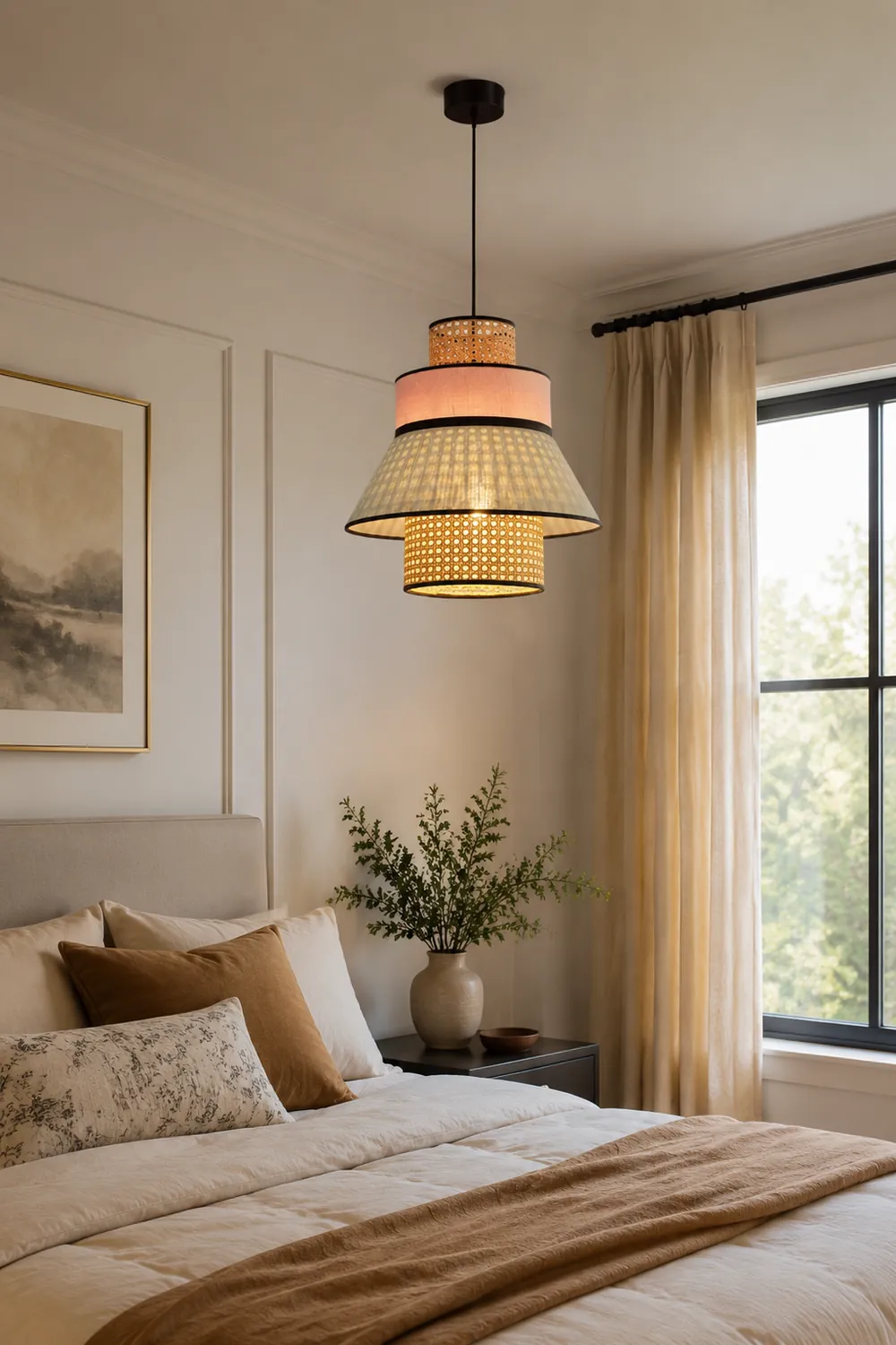 Ritta Rattan Pendelleuchte, 2 Stil, ∅40/50cm - Lumpaz