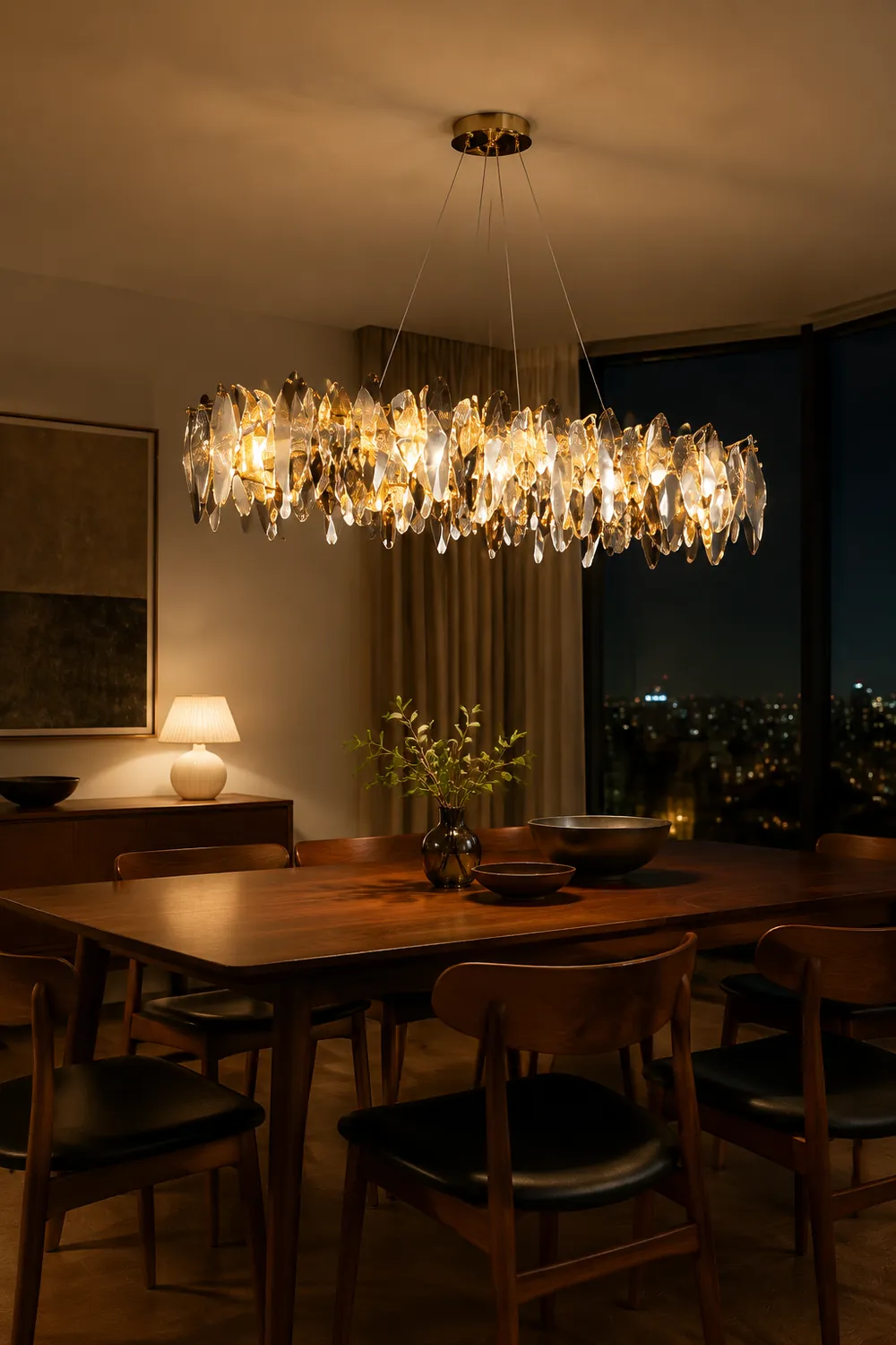 Marilyn Pendelleuchte Farbe Temperatur Schaltbar, Kupfer & Kristall, ∅90/120cm - Lumpaz