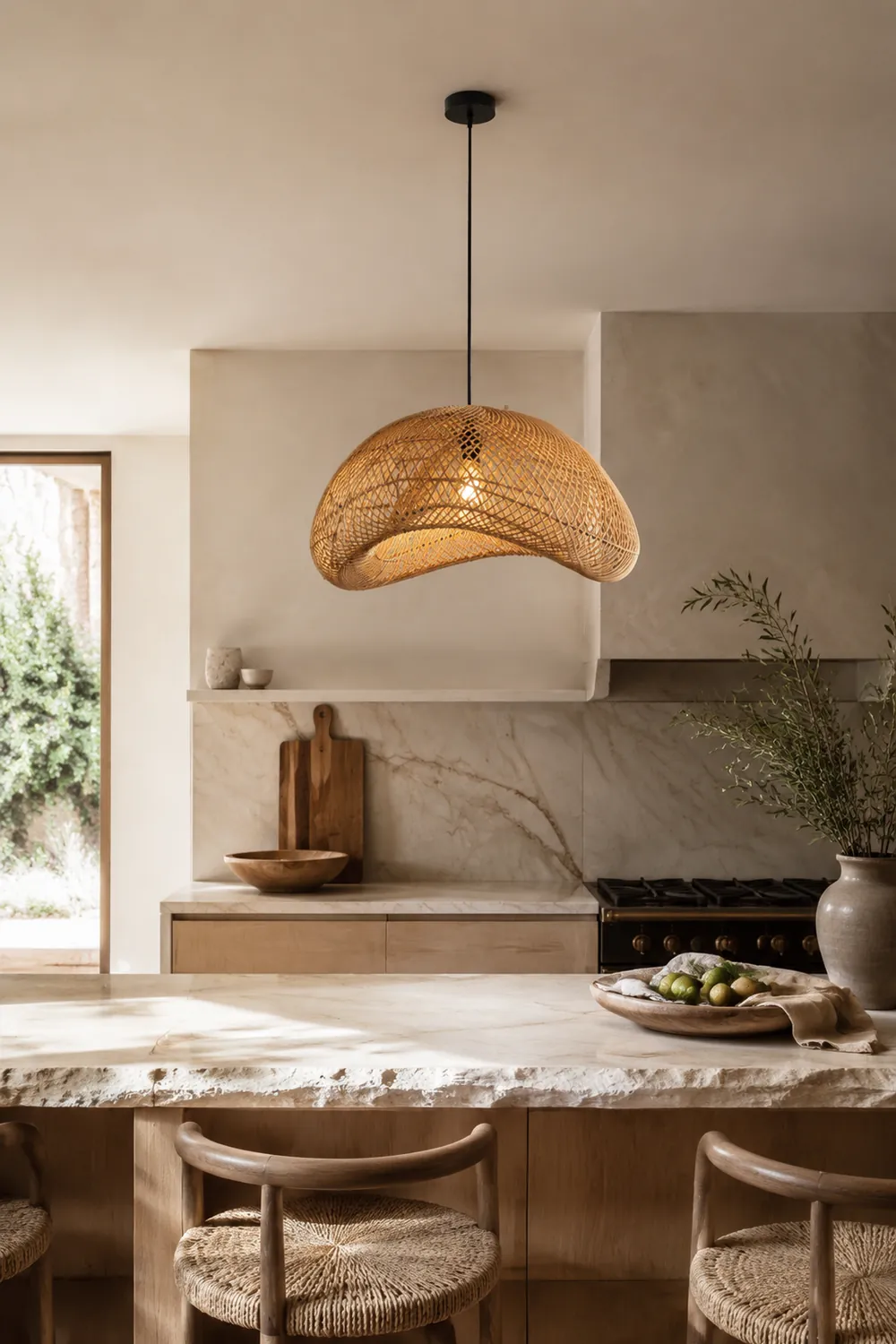 Muto Pendelleuchte, Rattan, ∅50/60/80cm - Lumpaz