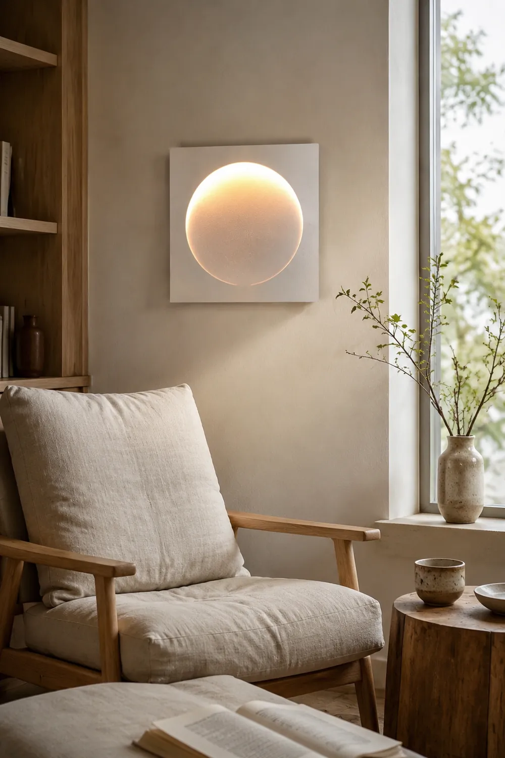 Elif Mond Wandlampe Fernbedienung Dimmbar, 30/40/50cm - Lumpaz
