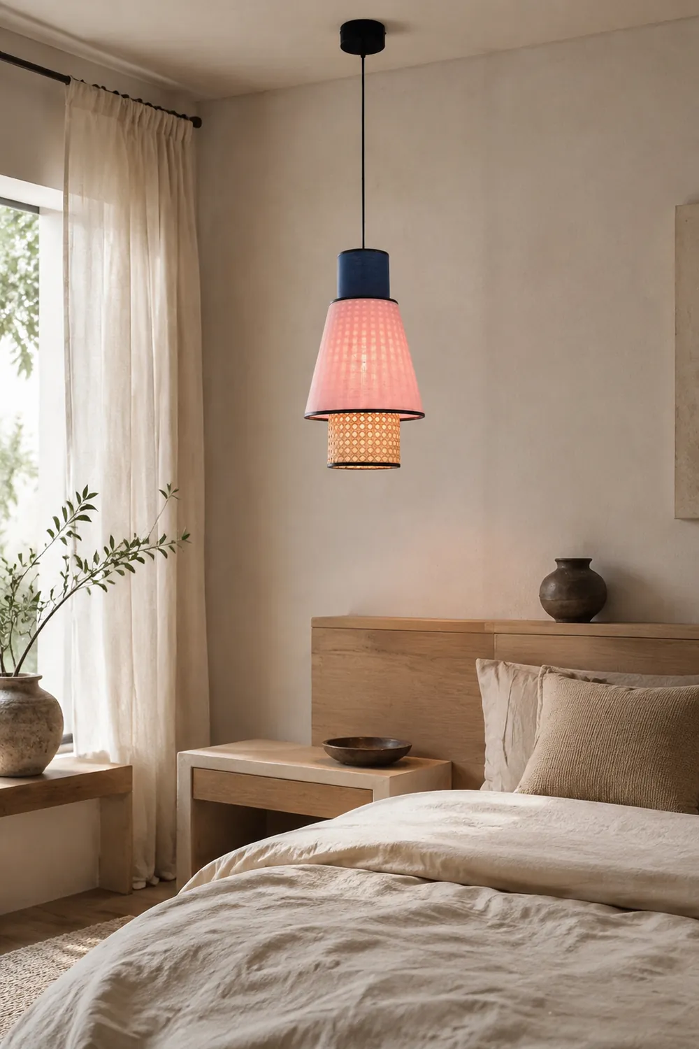 Ritta Pendelleuchte, Rosa & Königsblau, ∅25/30CM - Lumpaz