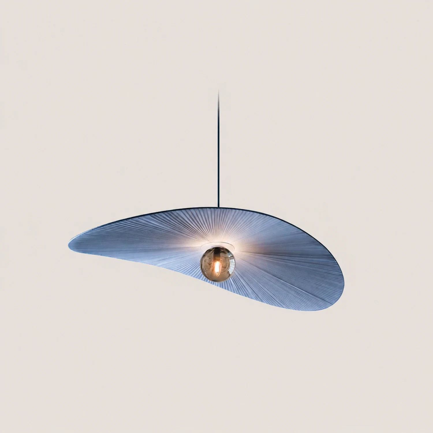 Renée Pendelleuchte 2 Farben, Stoff & Glas, ∅50/60/80cm - Lumpaz