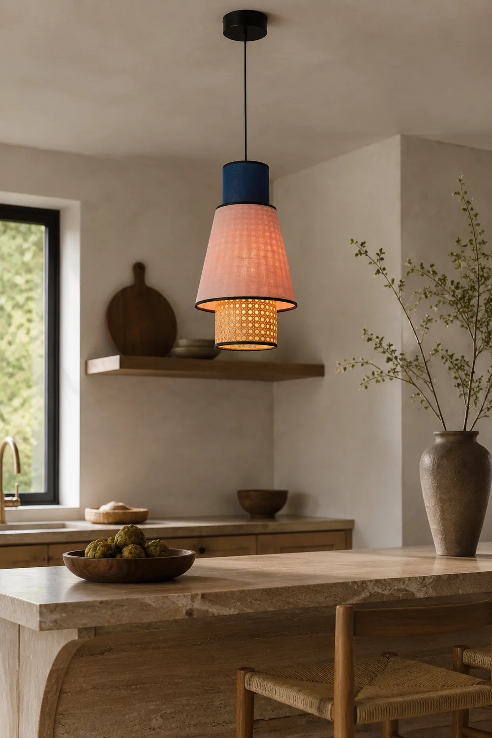 Ritta Pendelleuchte, Rosa & Königsblau, ∅25/30CM - Lumpaz
