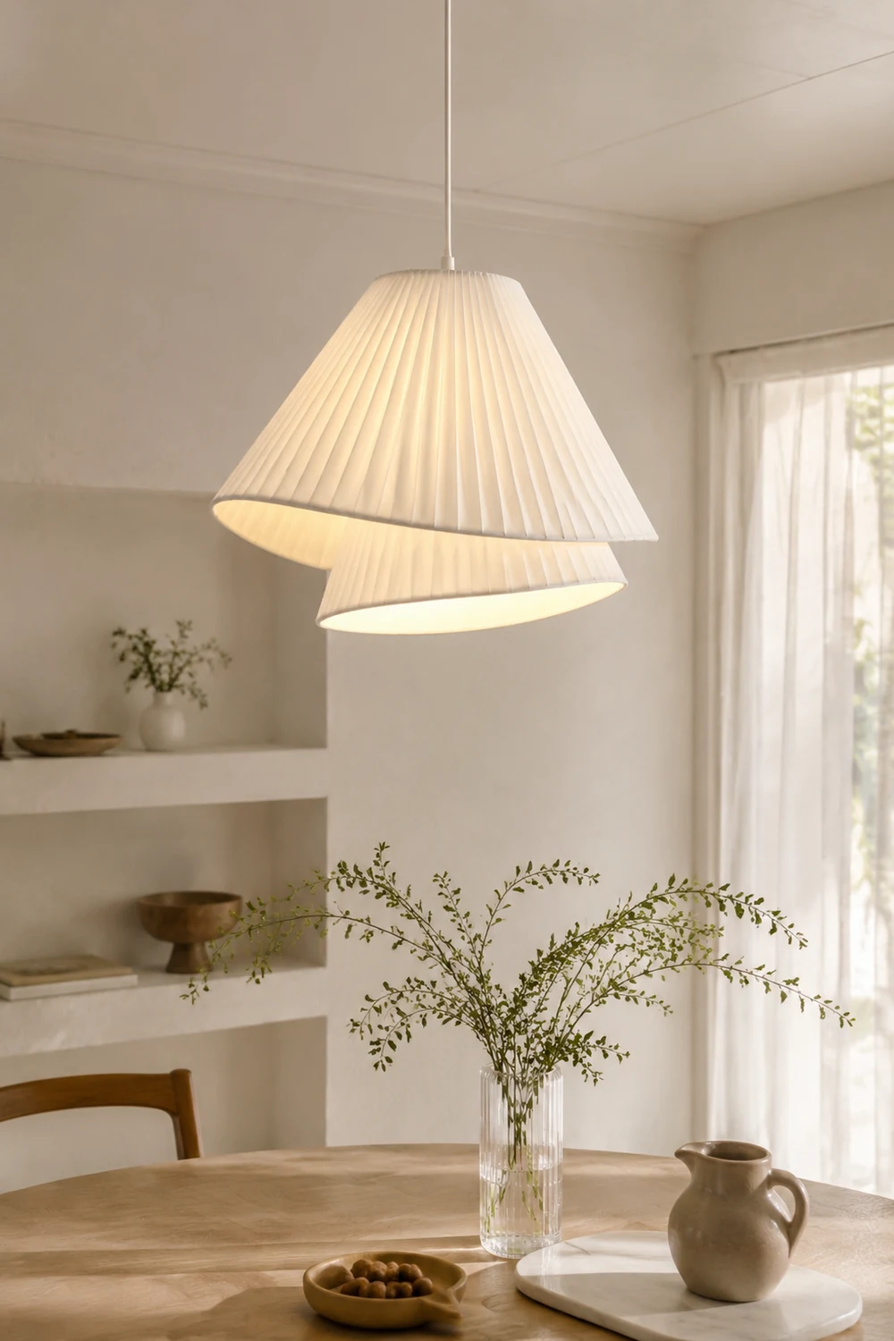Renée Pendelleuchte, Stoff, ∅43/58CM - Lumpaz