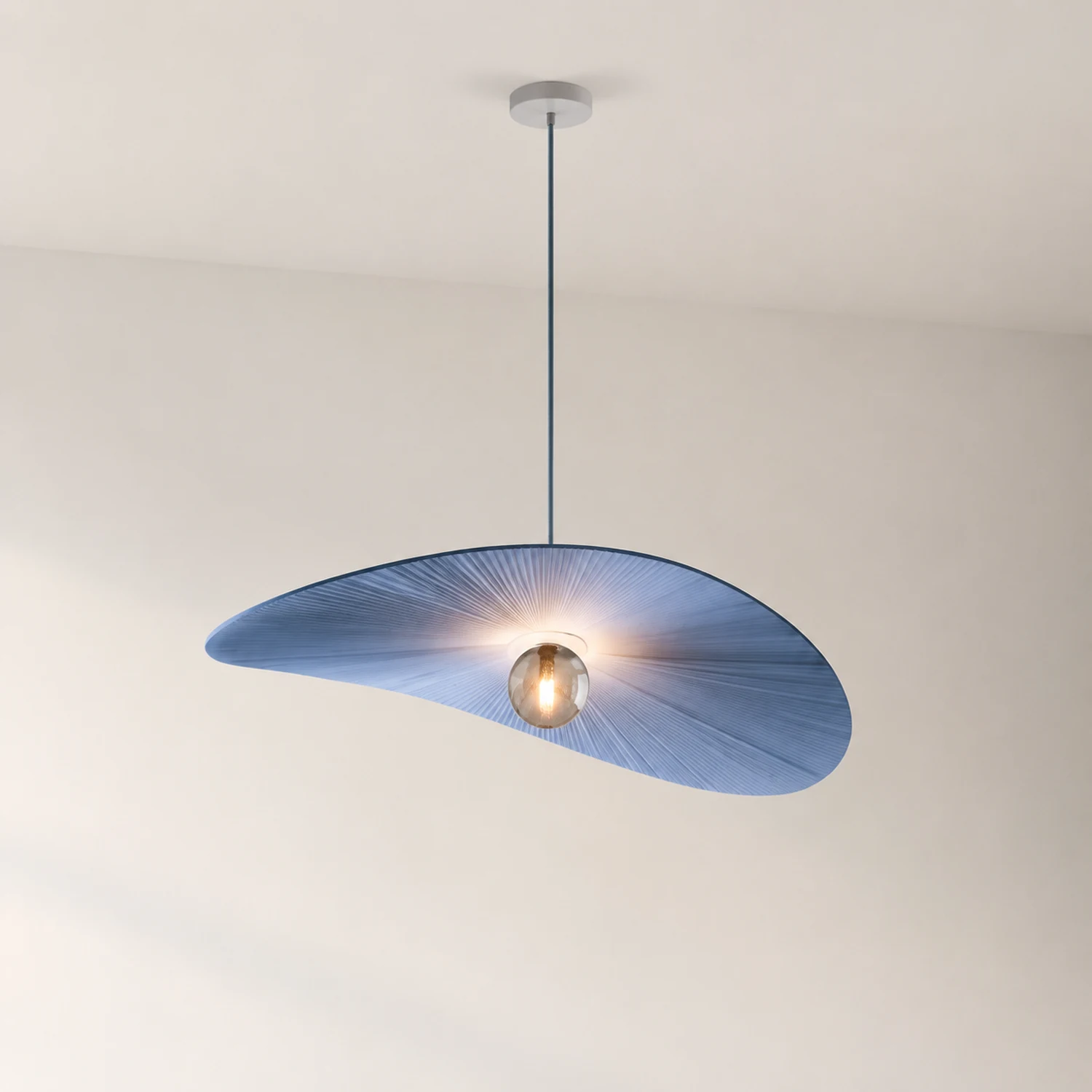 Renée Pendelleuchte 2 Farben, Stoff & Glas, ∅50/60/80cm - Lumpaz