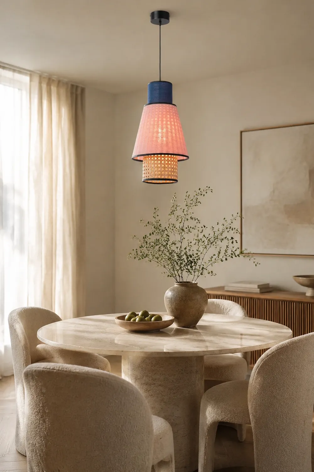 Ritta Pendelleuchte, Rosa & Königsblau, ∅25/30CM - Lumpaz