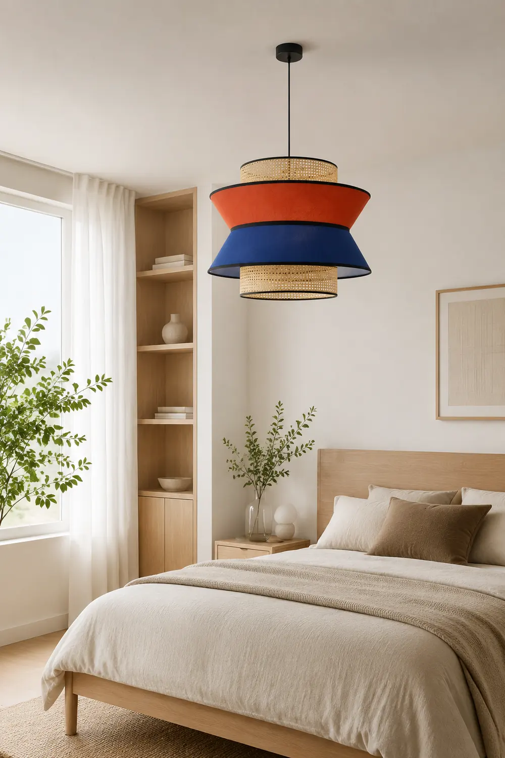 Ritta Pendelleuchte, Orange & Dunkelblau, ∅35/45cm - Lumpaz