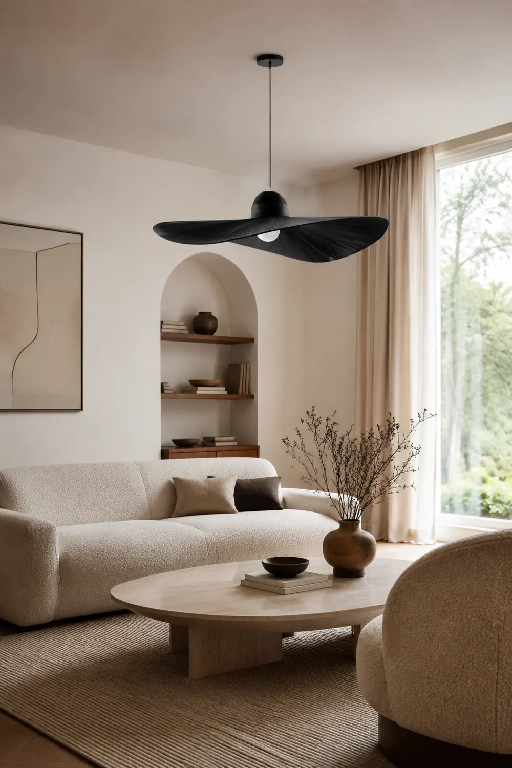 Renée Pendelleuchte 2 Farbe, Stoffe, ∅60/80cm - Lumpaz