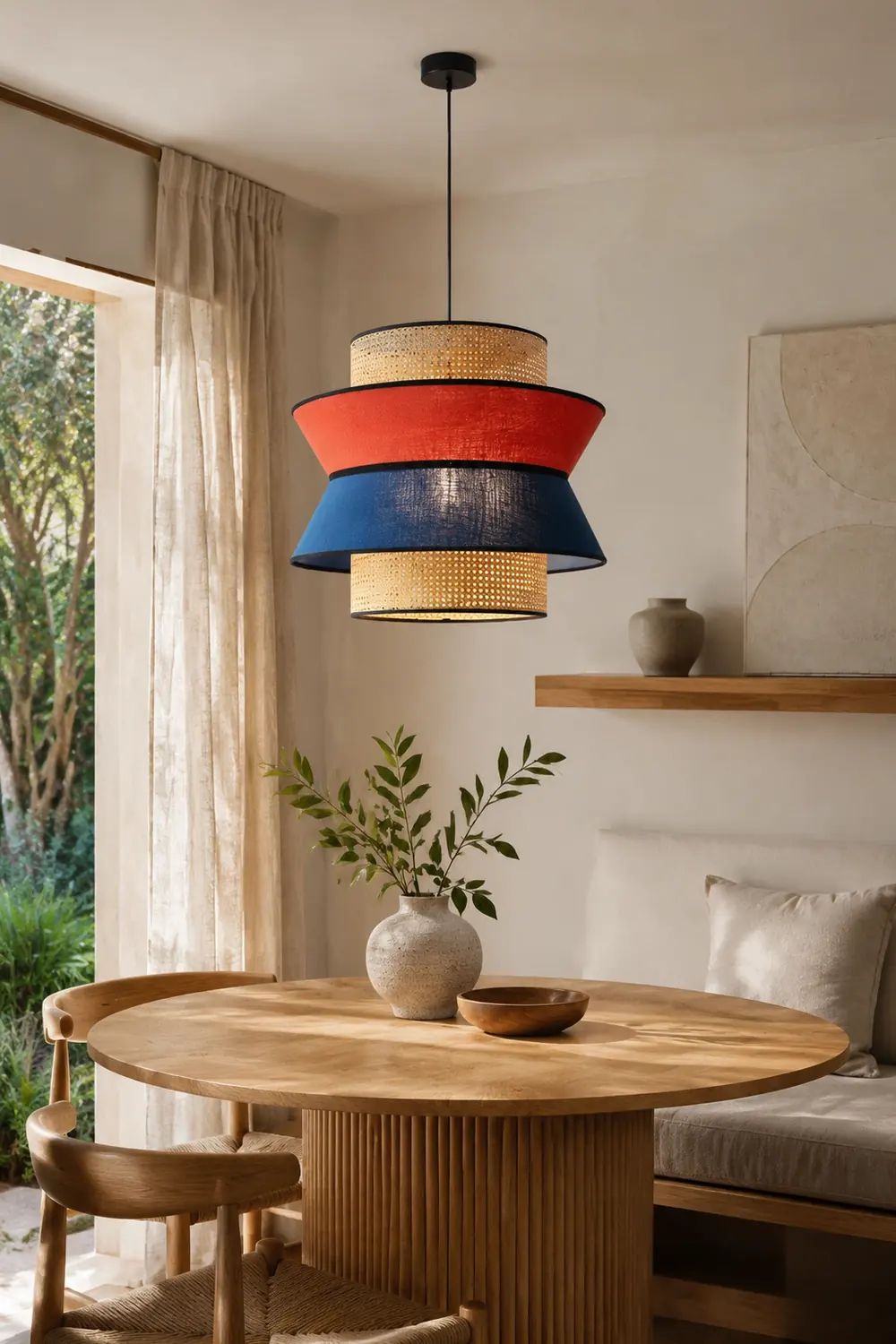 Ritta Pendelleuchte, Orange & Dunkelblau, ∅35/45cm - Lumpaz