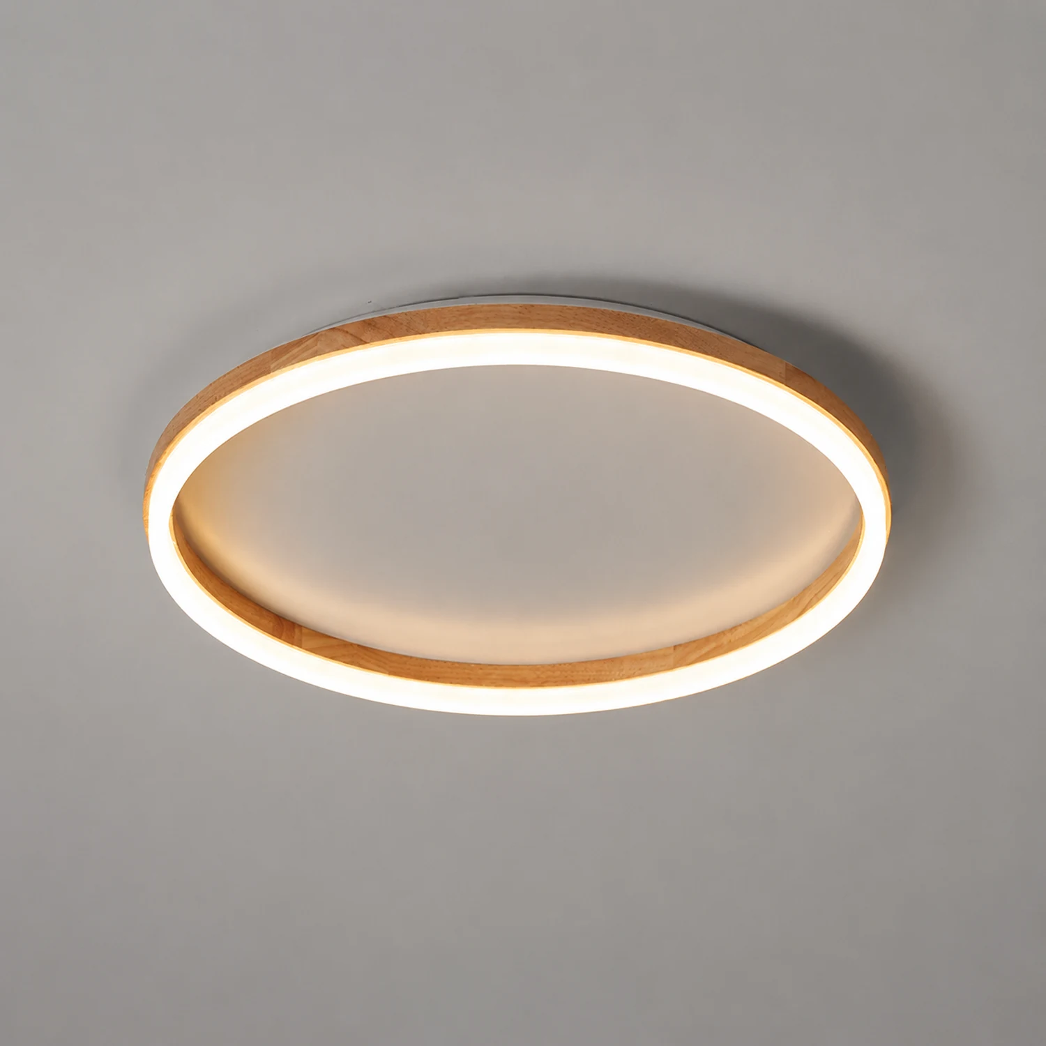 Ozawa Deckenleuchte Äußerer Halo dimmbar, Hölzern & Acryl ∅40/50cm - Lumpaz