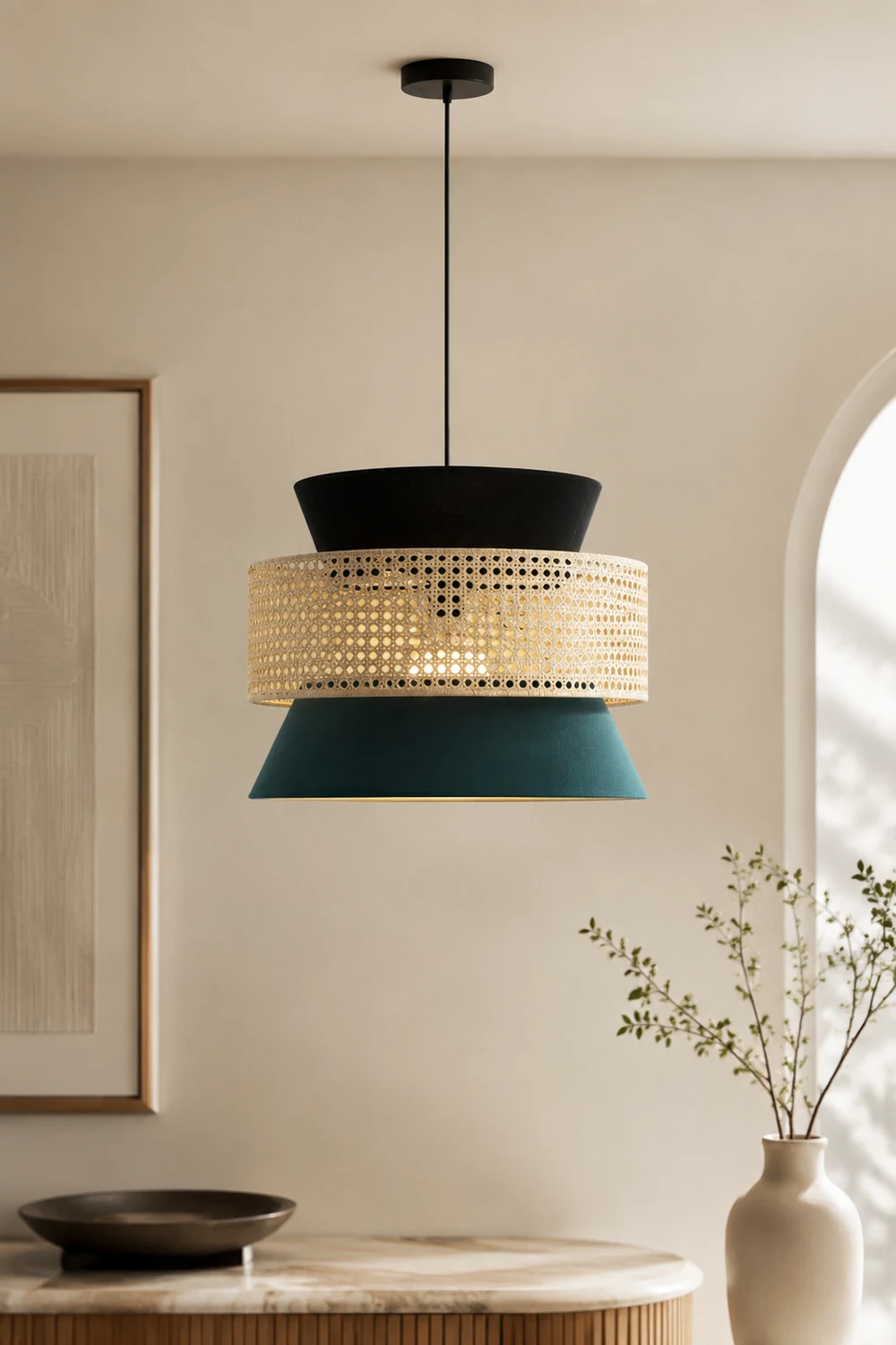 Ritta Pendelleuchte, Dunkelgrün, ∅40/50/60cm - Lumpaz