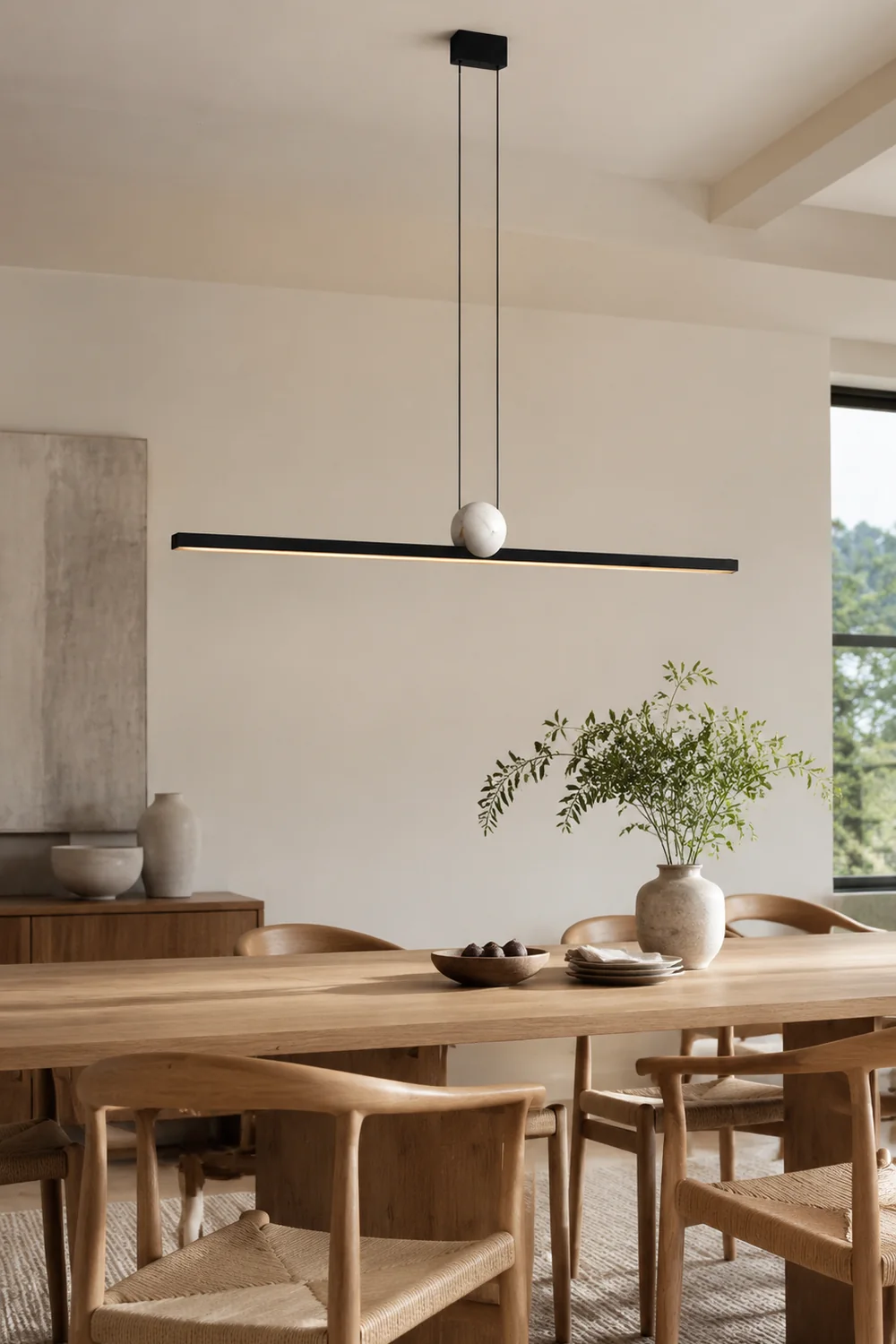 Edge Pendelleuchte 2 Farben, Metall & Marmor, 90/120/150cm - Lumpaz