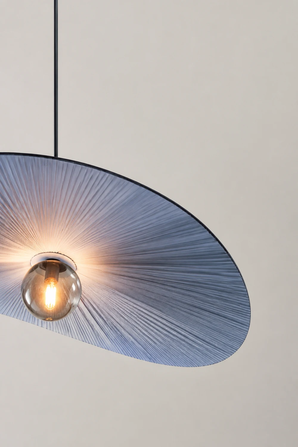 Renée Pendelleuchte 2 Farben, Stoff & Glas, ∅50/60/80cm - Lumpaz