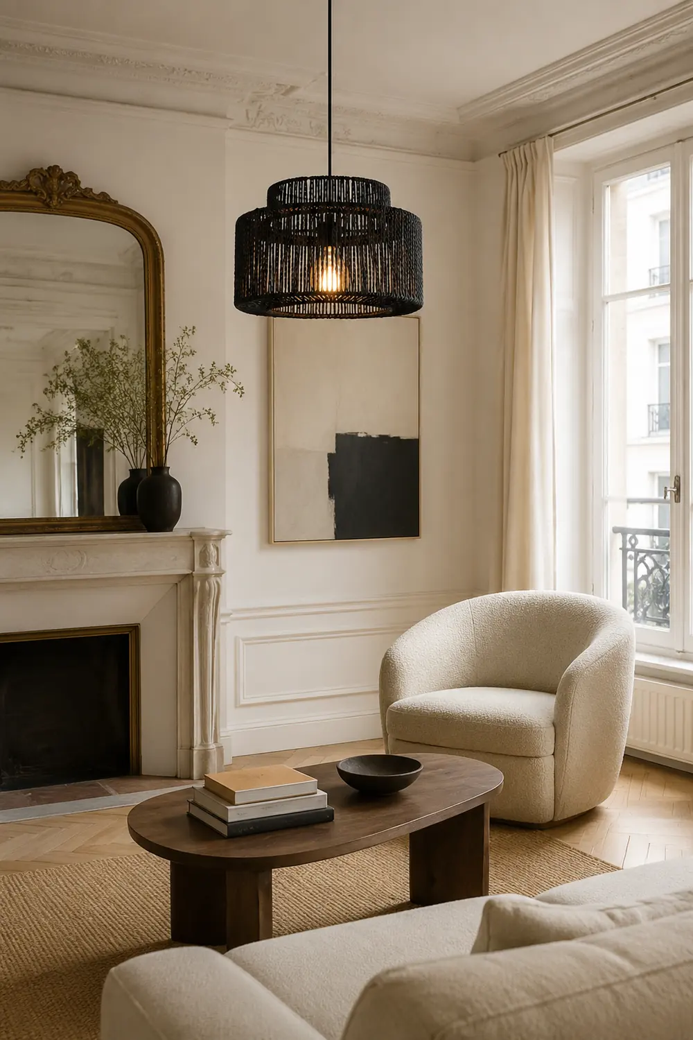 Muto Schwarz Pendelleuchte, Rattan, 2 Stil - Lumpaz