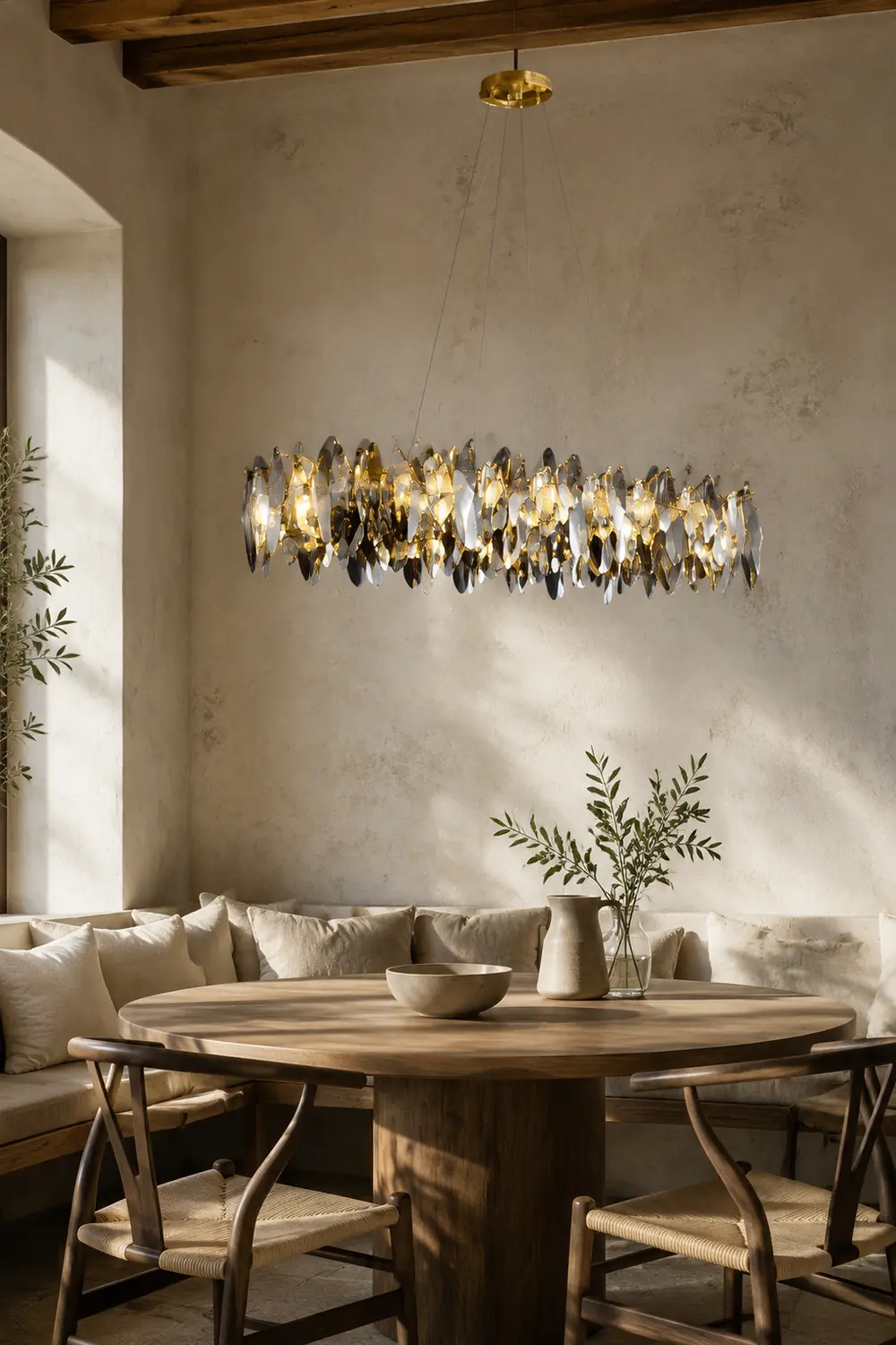 Marilyn Pendelleuchte Farbe Temperatur Schaltbar, Kupfer & Kristall, ∅90/120cm - Lumpaz