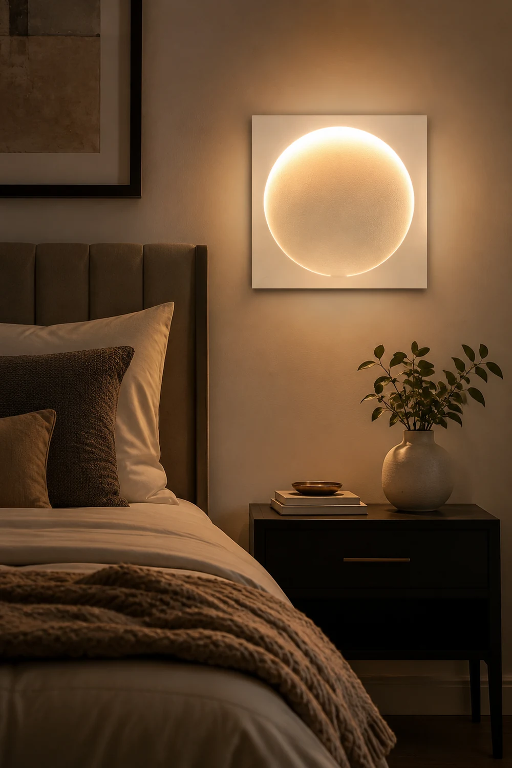 Elif Mond Wandlampe Fernbedienung Dimmbar, 30/40/50cm - Lumpaz