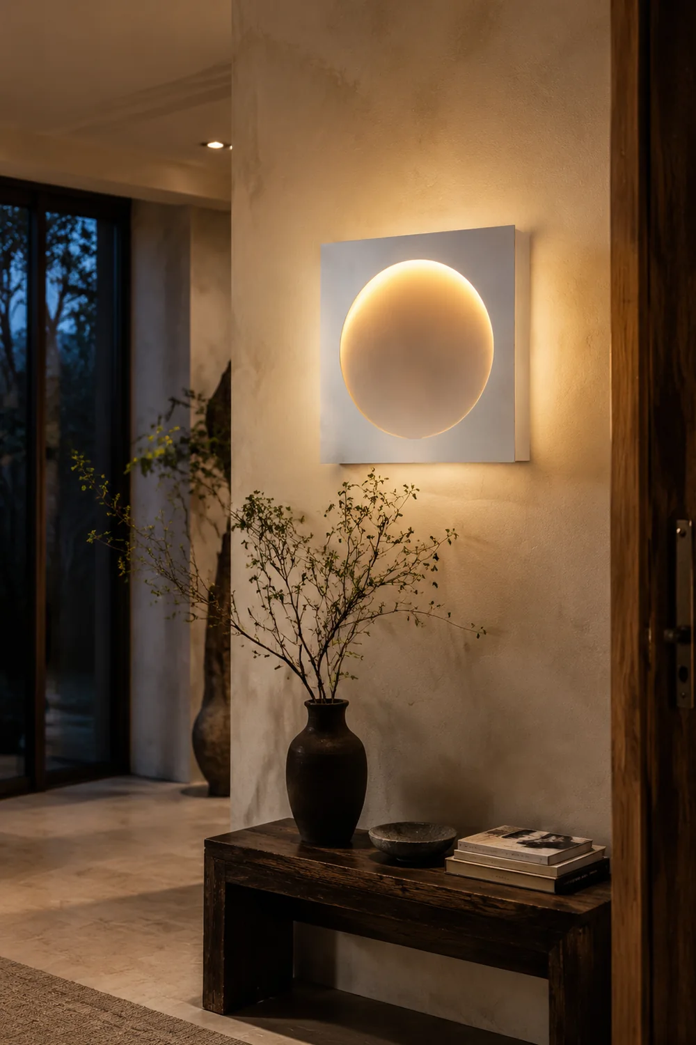 Elif Mond Wandlampe Fernbedienung Dimmbar, 30/40/50cm - Lumpaz