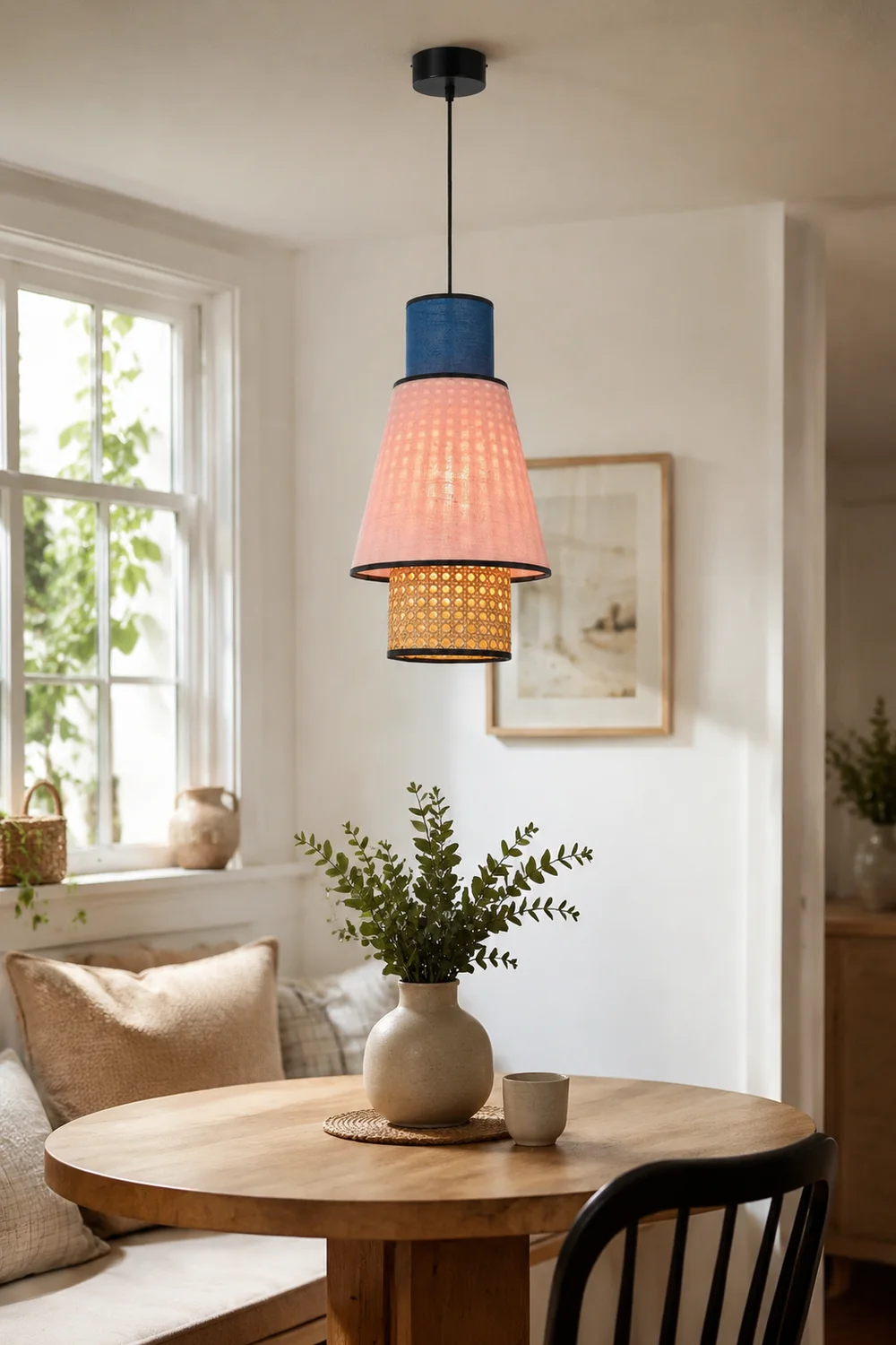 Ritta Pendelleuchte, Rosa & Königsblau, ∅25/30CM - Lumpaz