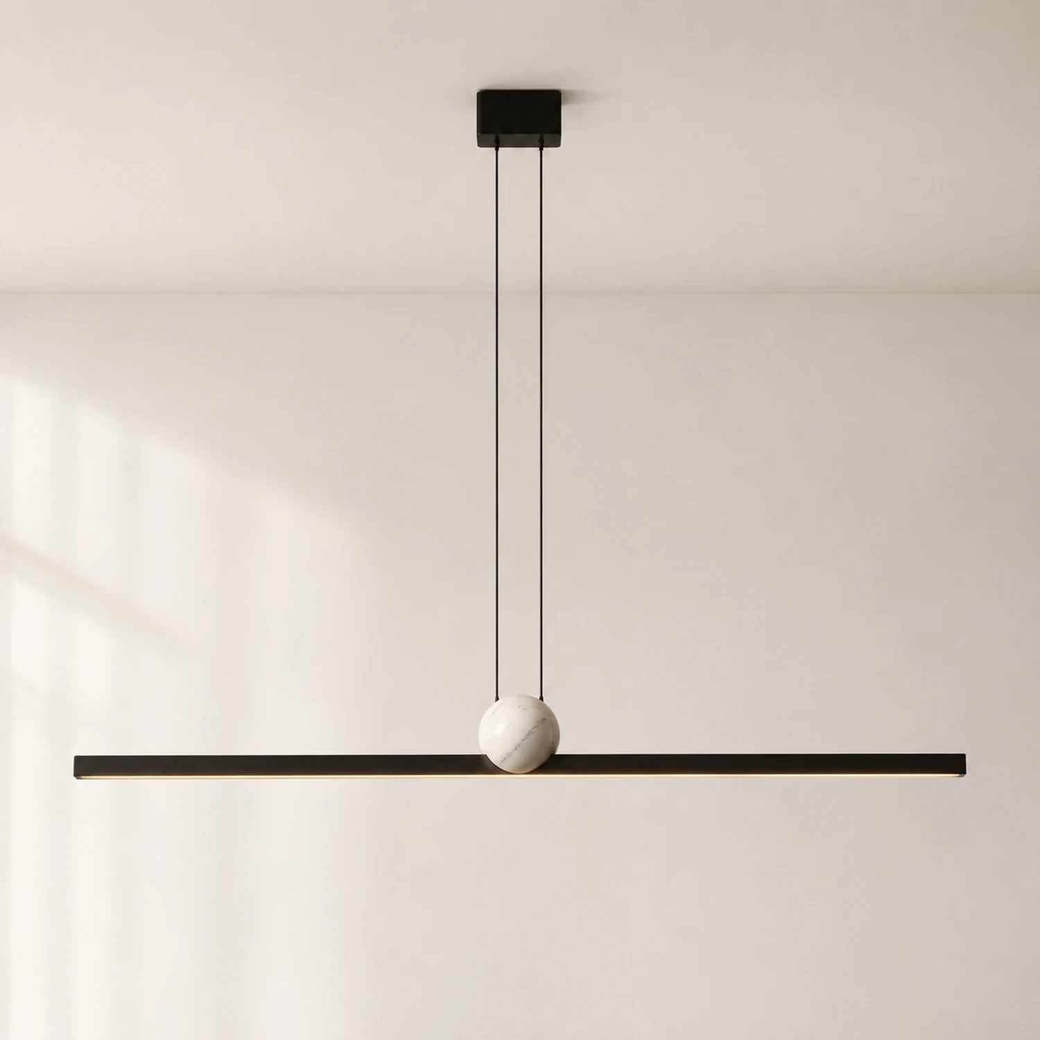 Edge Pendelleuchte 2 Farben, Metall & Marmor, 90/120/150cm - Lumpaz