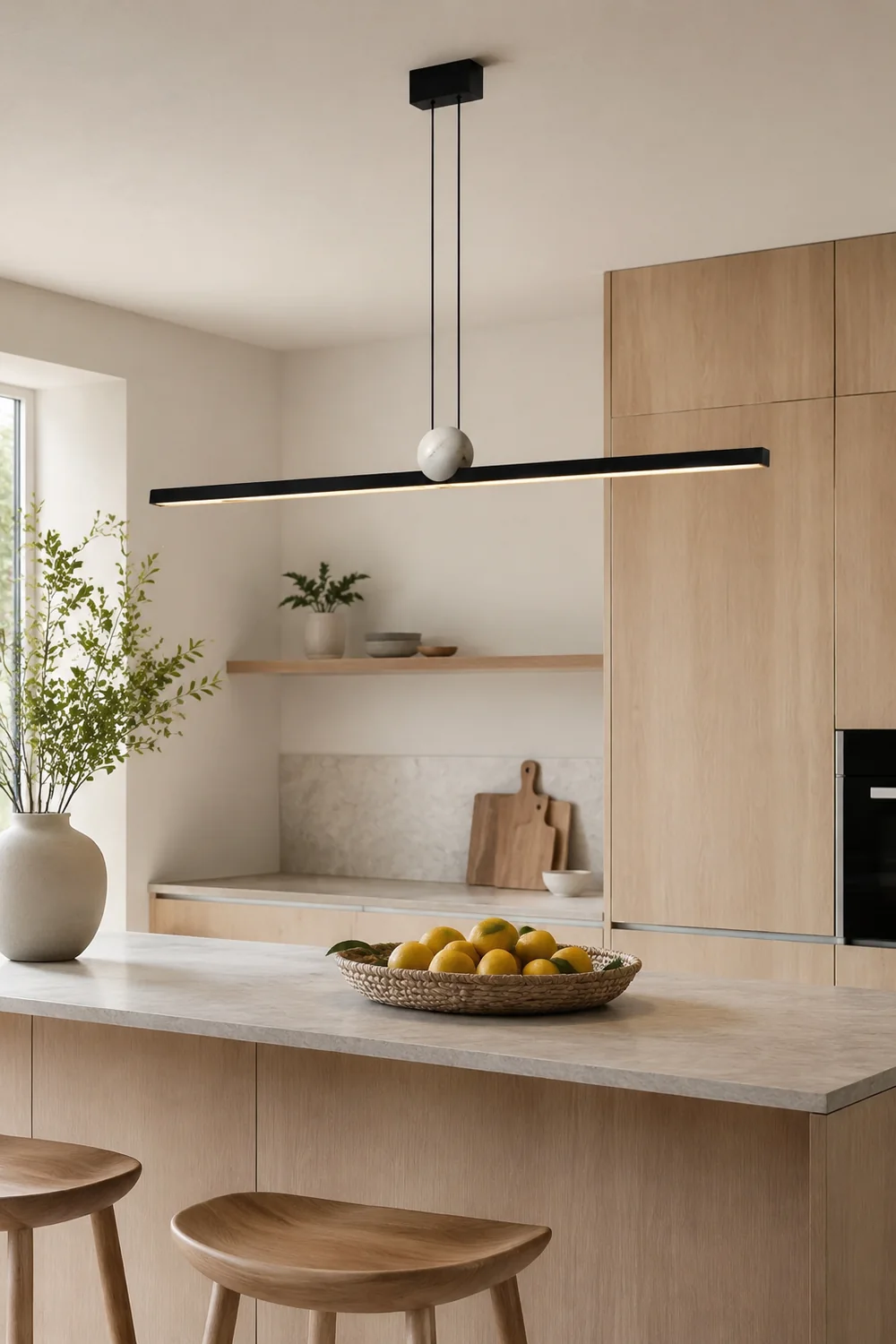 Edge Pendelleuchte 2 Farben, Metall & Marmor, 90/120/150cm - Lumpaz