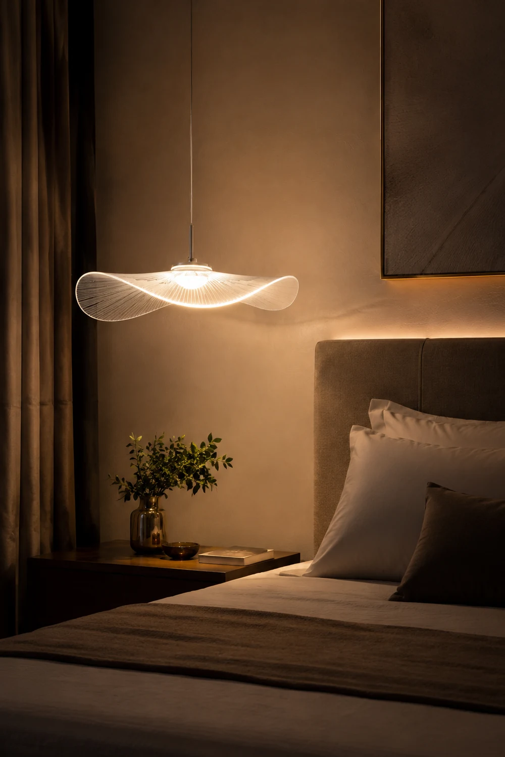 Carins Lotusform Pendelleuchte Farbtemperatur umschaltbar, ∅40/50/60cm - Lumpaz