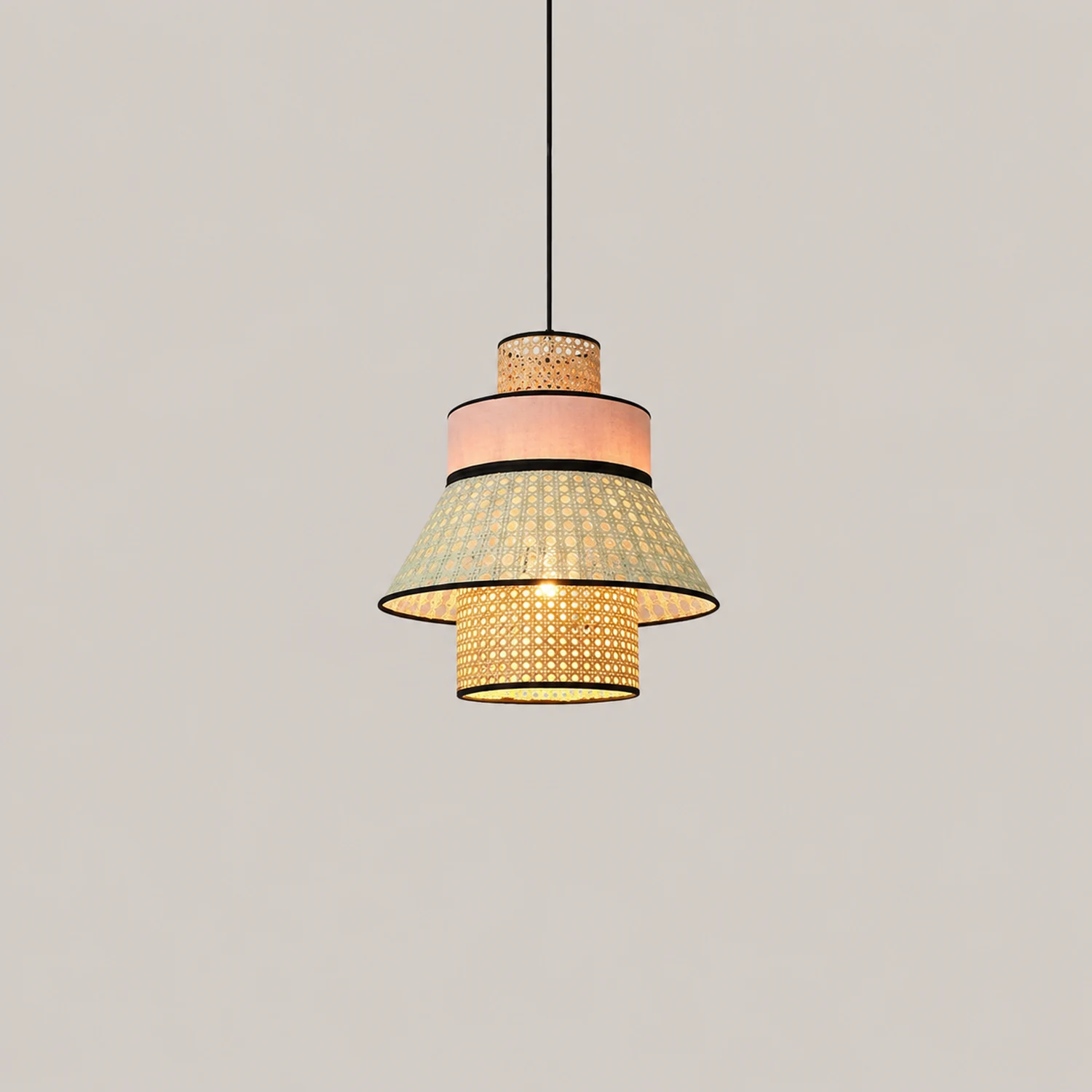 Ritta Rattan Pendelleuchte, 2 Stil, ∅40/50cm - Lumpaz
