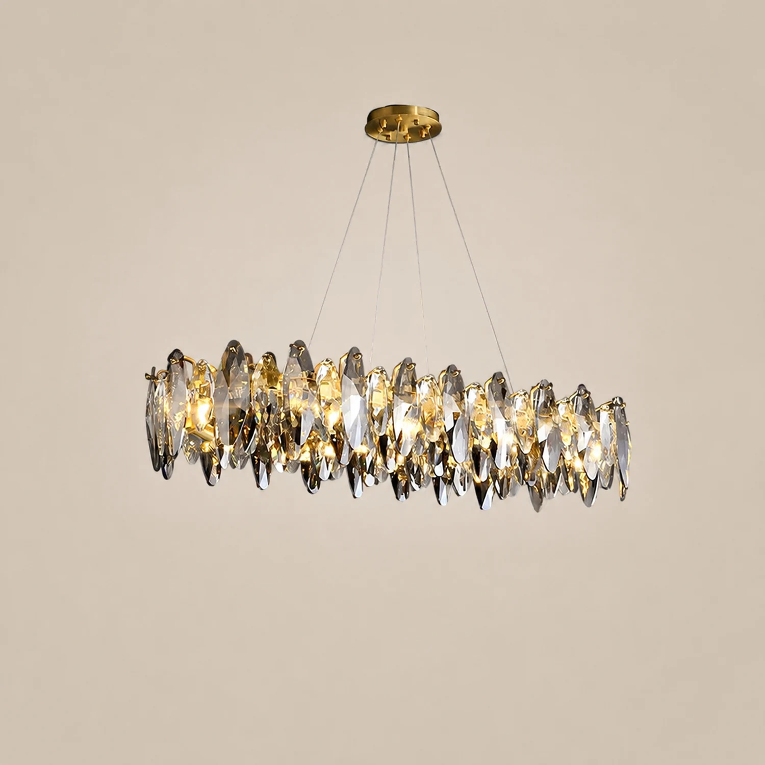 Marilyn Pendelleuchte Farbe Temperatur Schaltbar, Kupfer & Kristall, ∅90/120cm - Lumpaz
