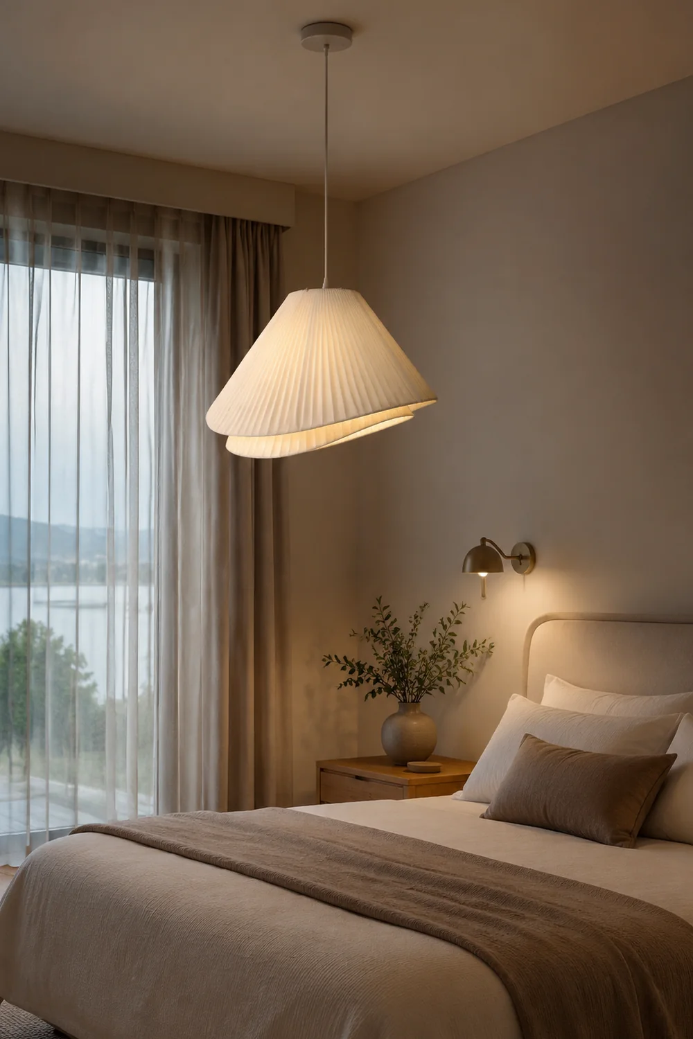 Renée Pendelleuchte, Stoff, ∅43/58CM - Lumpaz